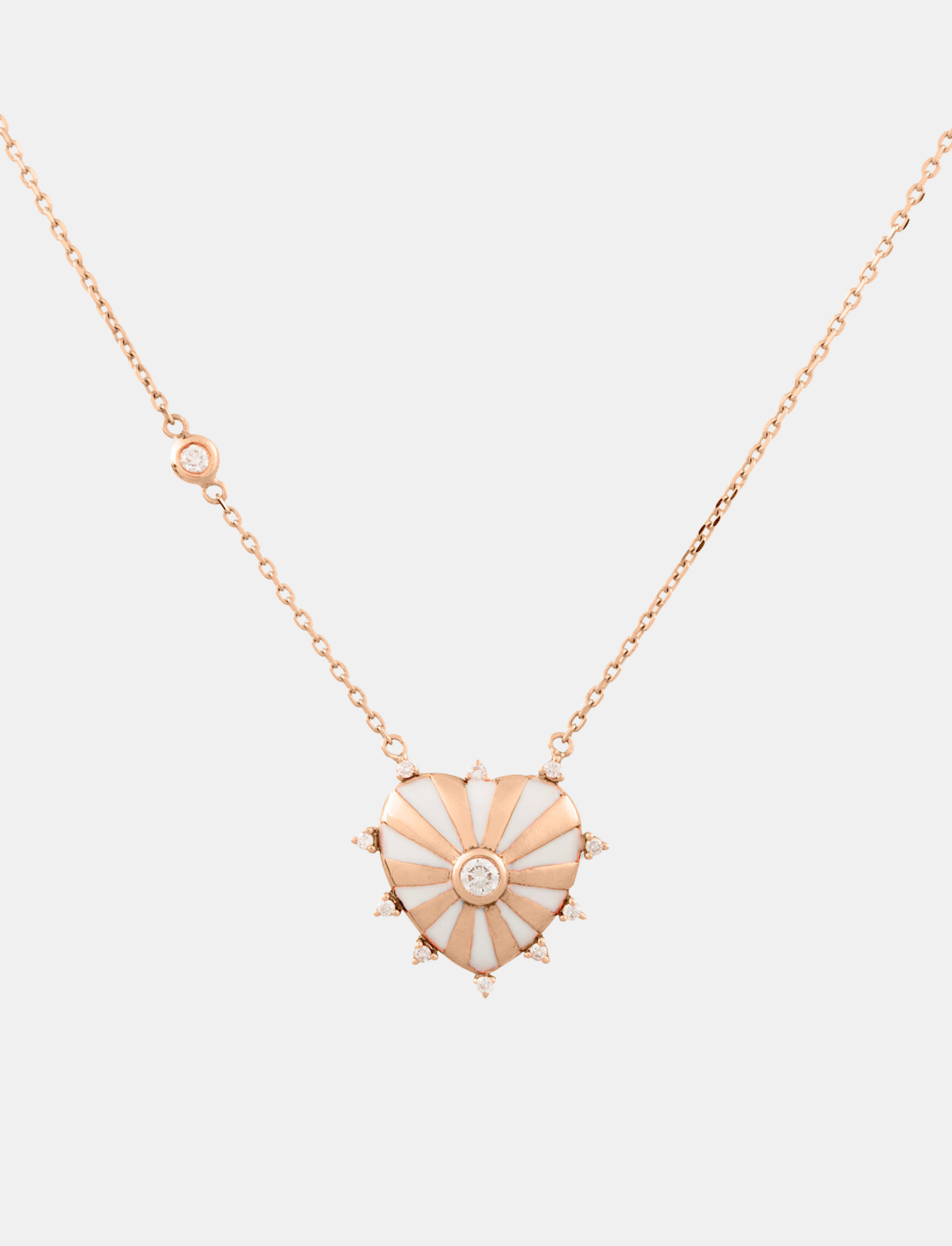 Small Mila Heart Necklace Diamonds Around