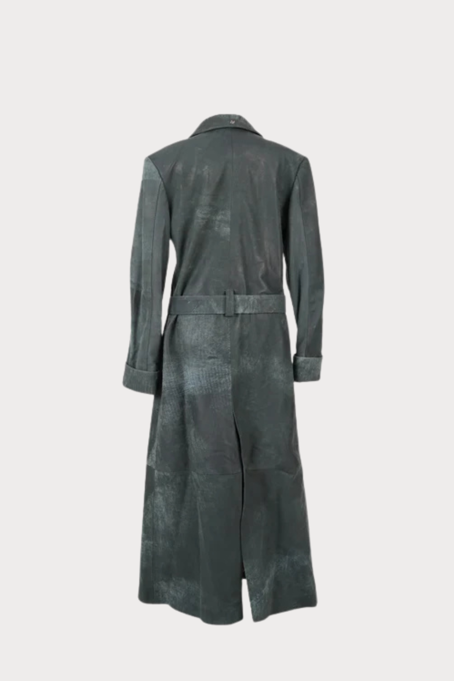 Austin Leather Coat Washed Grey