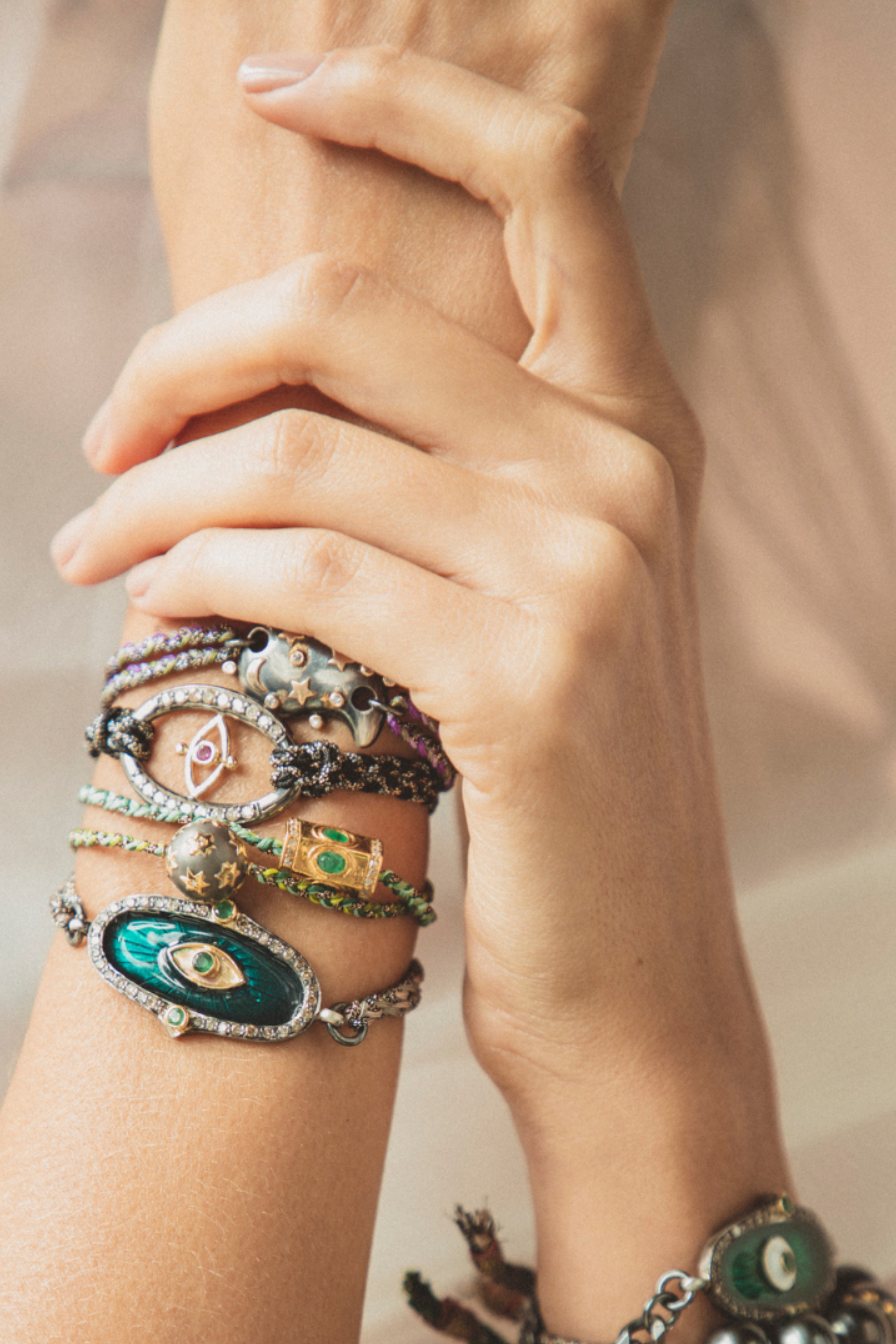 Enameled Eye Bracelet