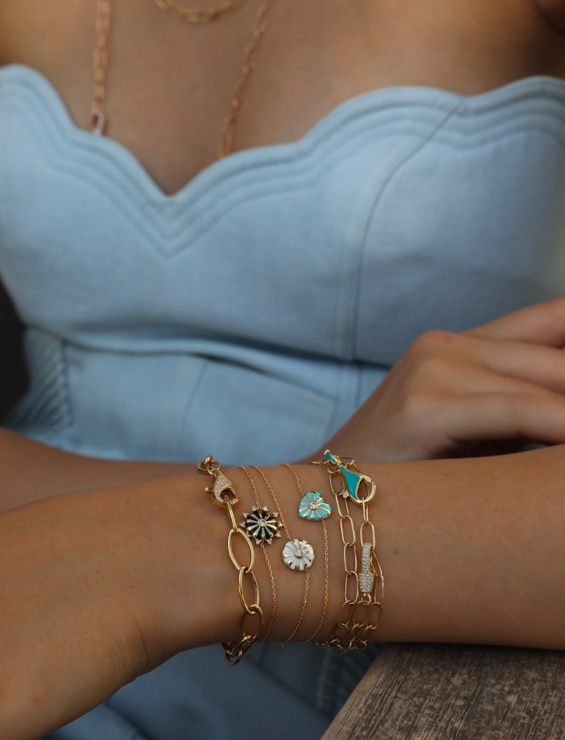 Mini Mila Heart Bracelet with Diamonds