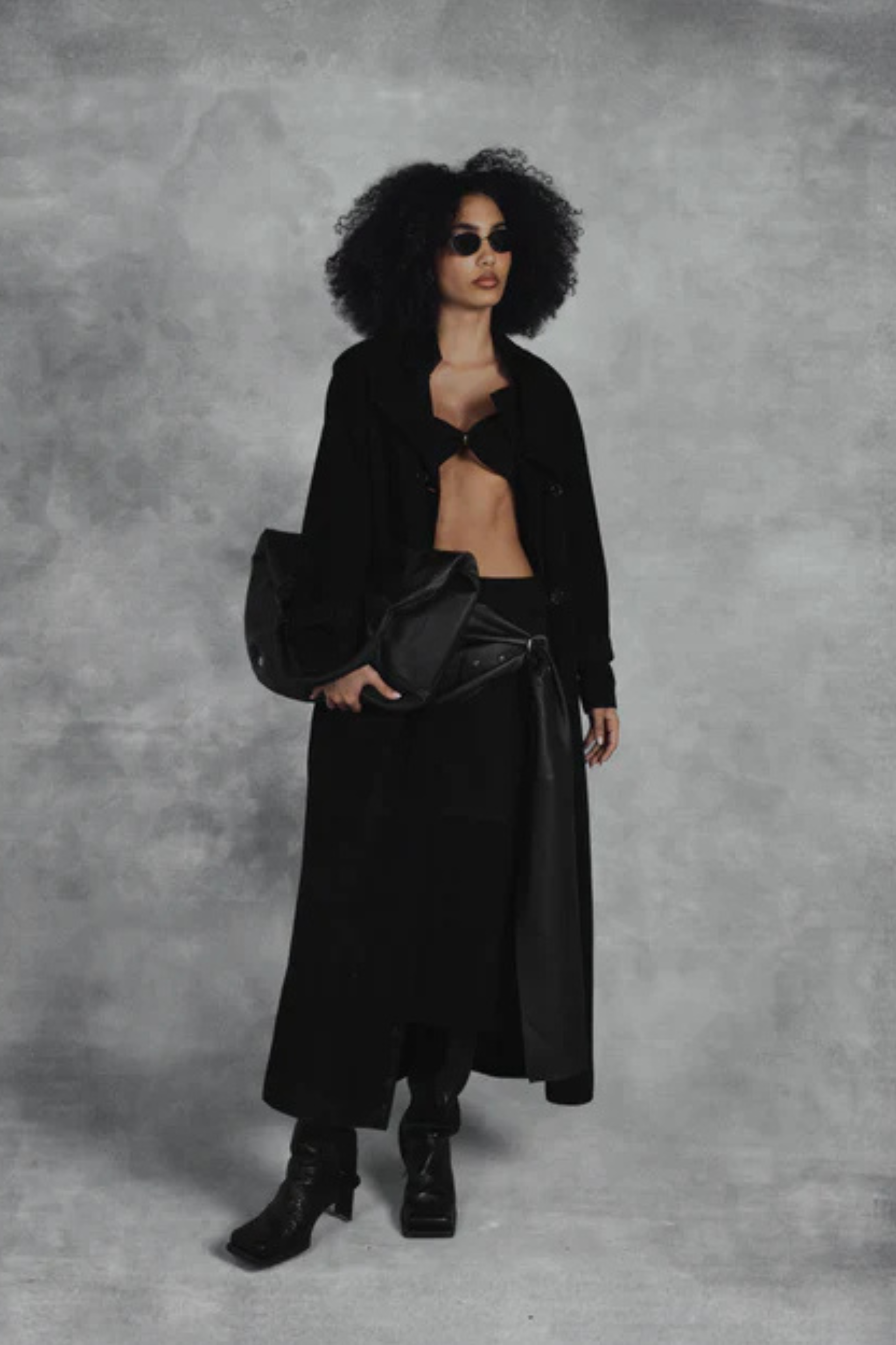 Astrid Suede Coat Black