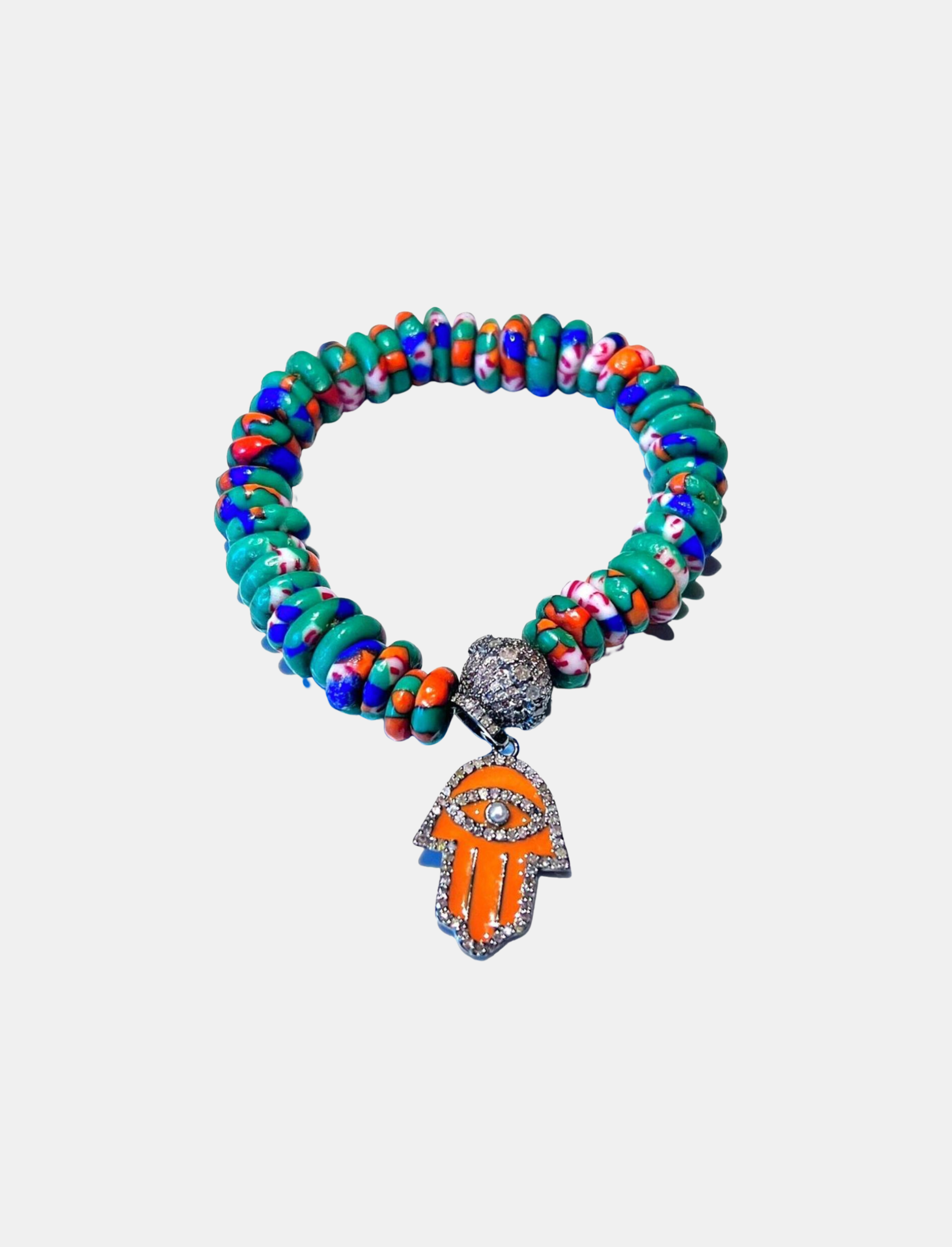 Ghana Green Orange and Blue Bracelet