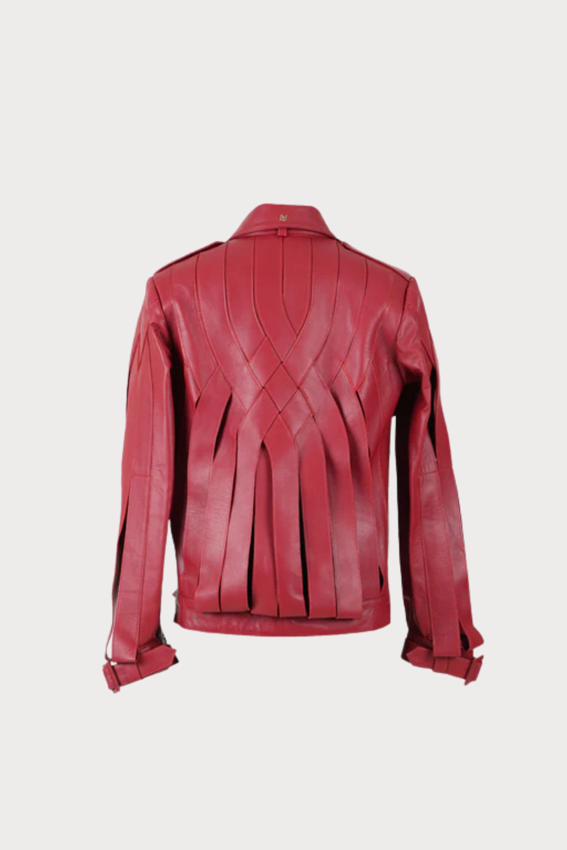 Brianna Oversized Leather Jacket Red