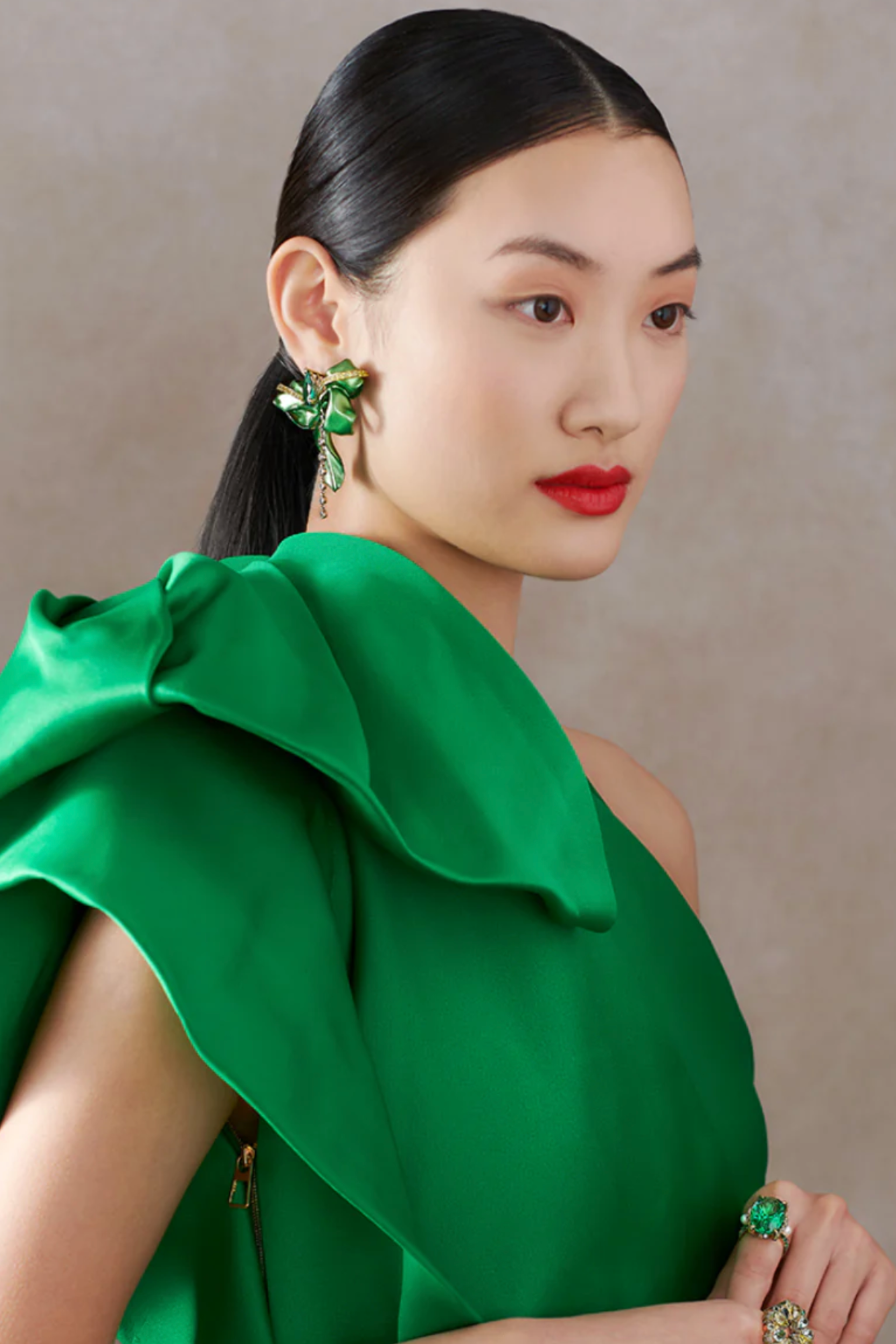 Emeralds Cupid Bow Earrings