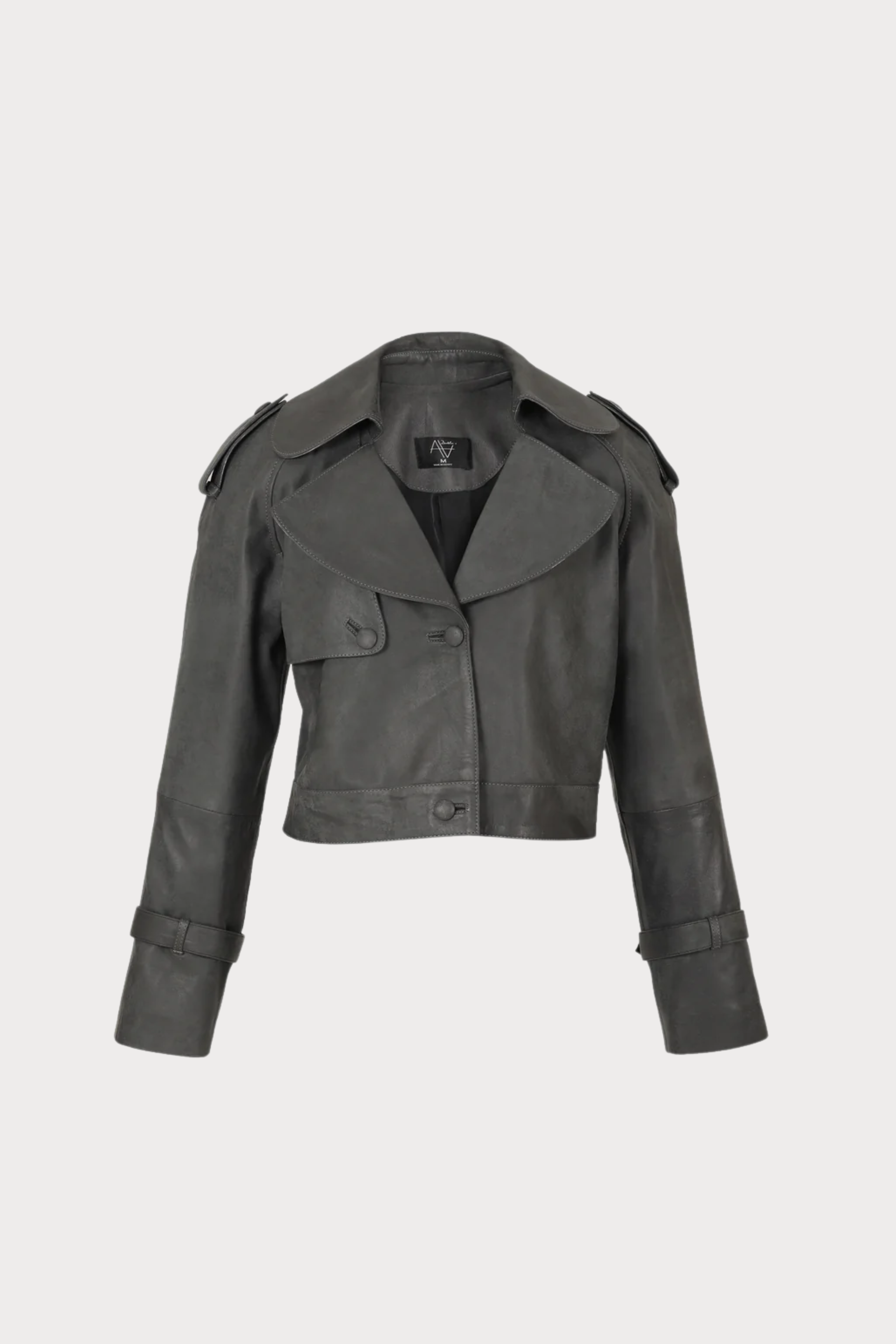 Audax Leather Jacket Washed Grey
