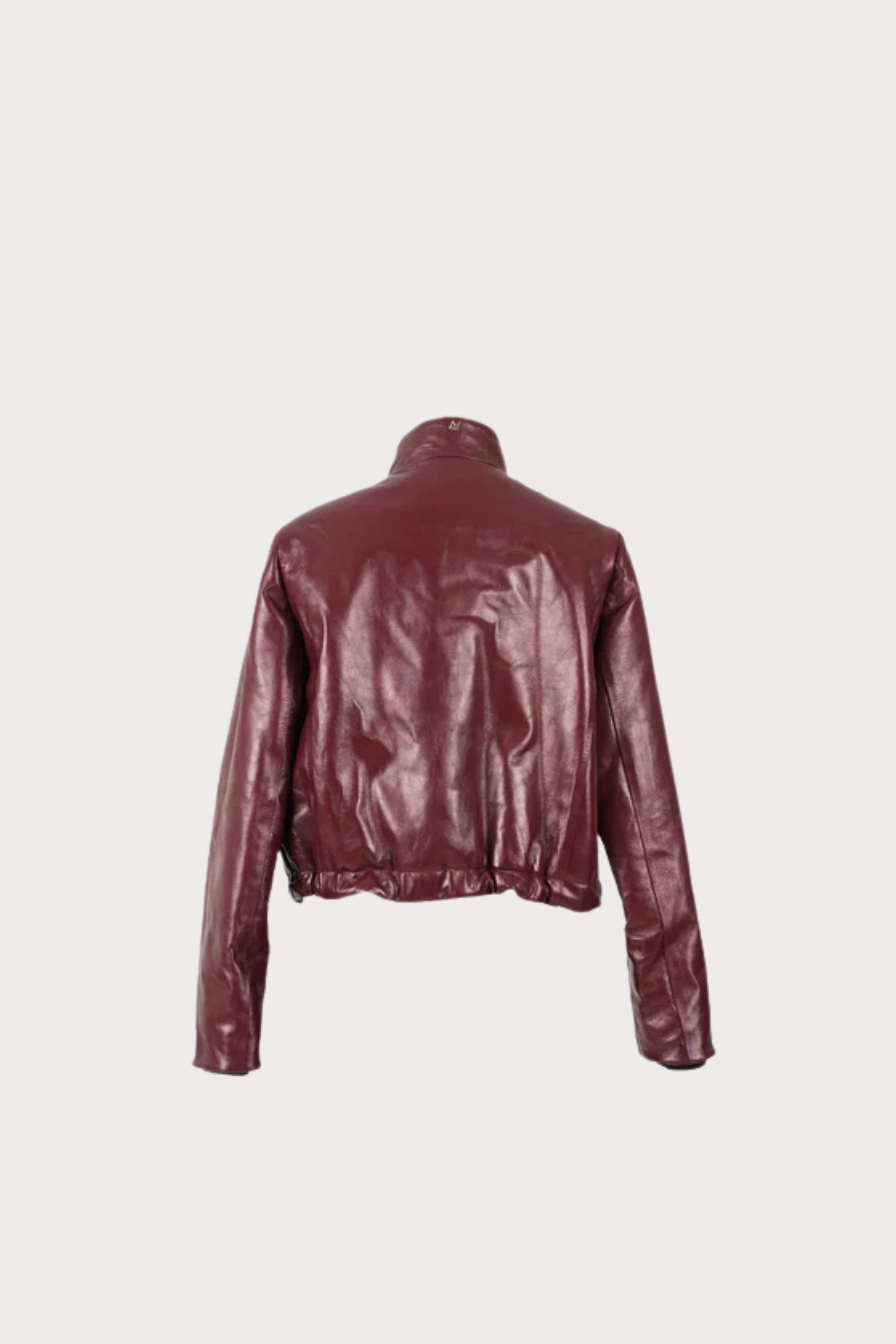 Jasper Leather Bomber Jacket Burgundy