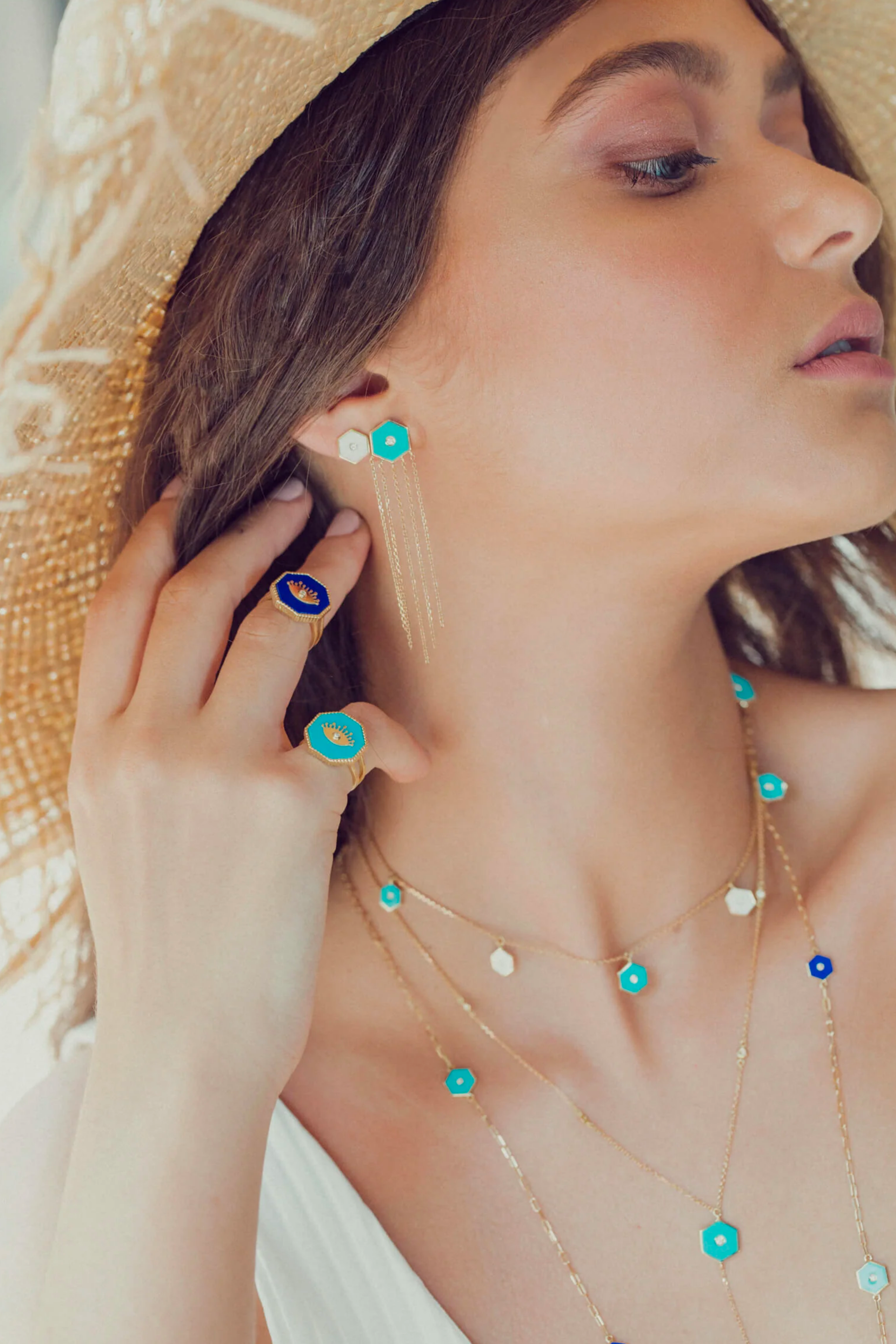 Joyful Eye Turquoise Pinkey Ring