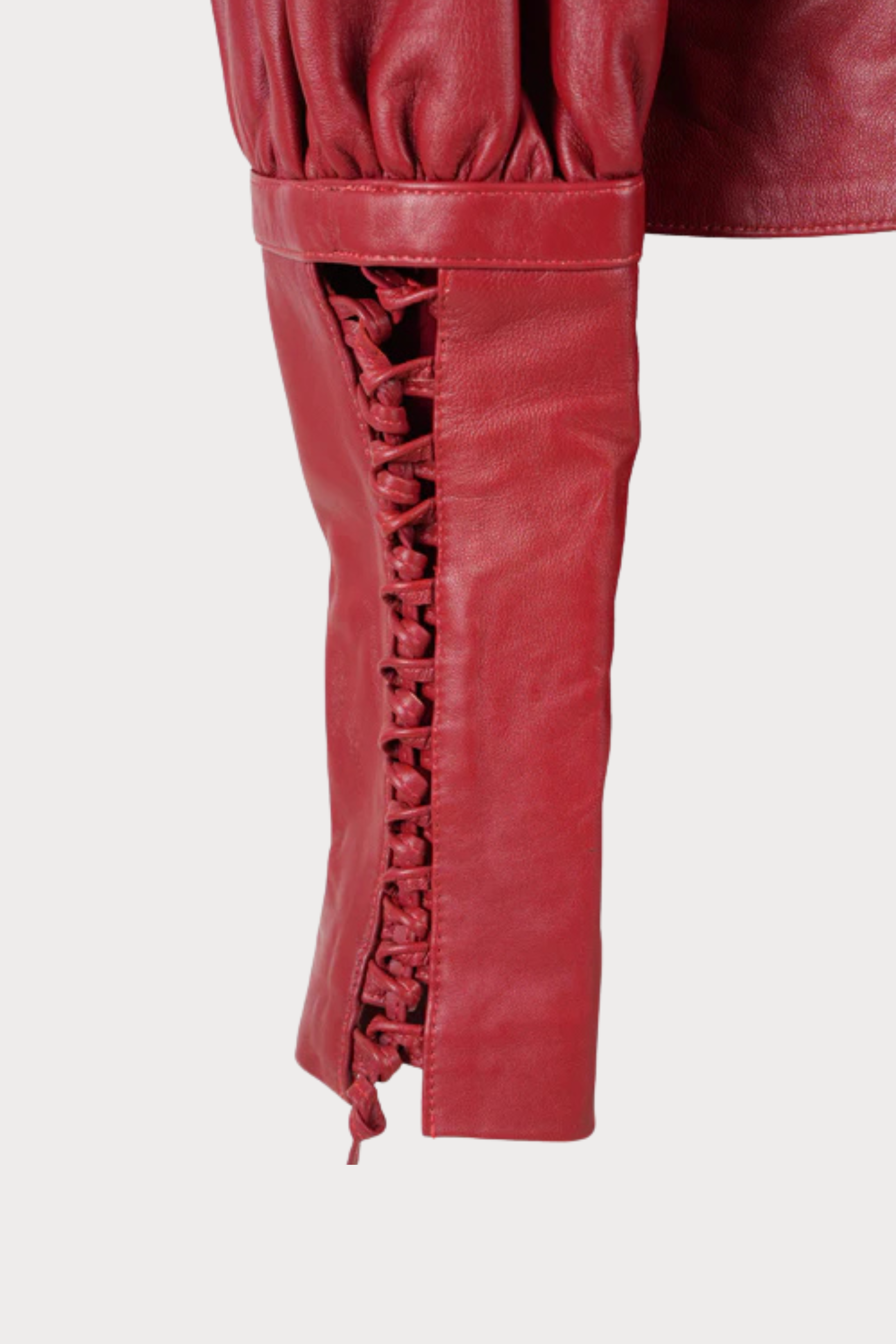 Jade Leather Jacket Red