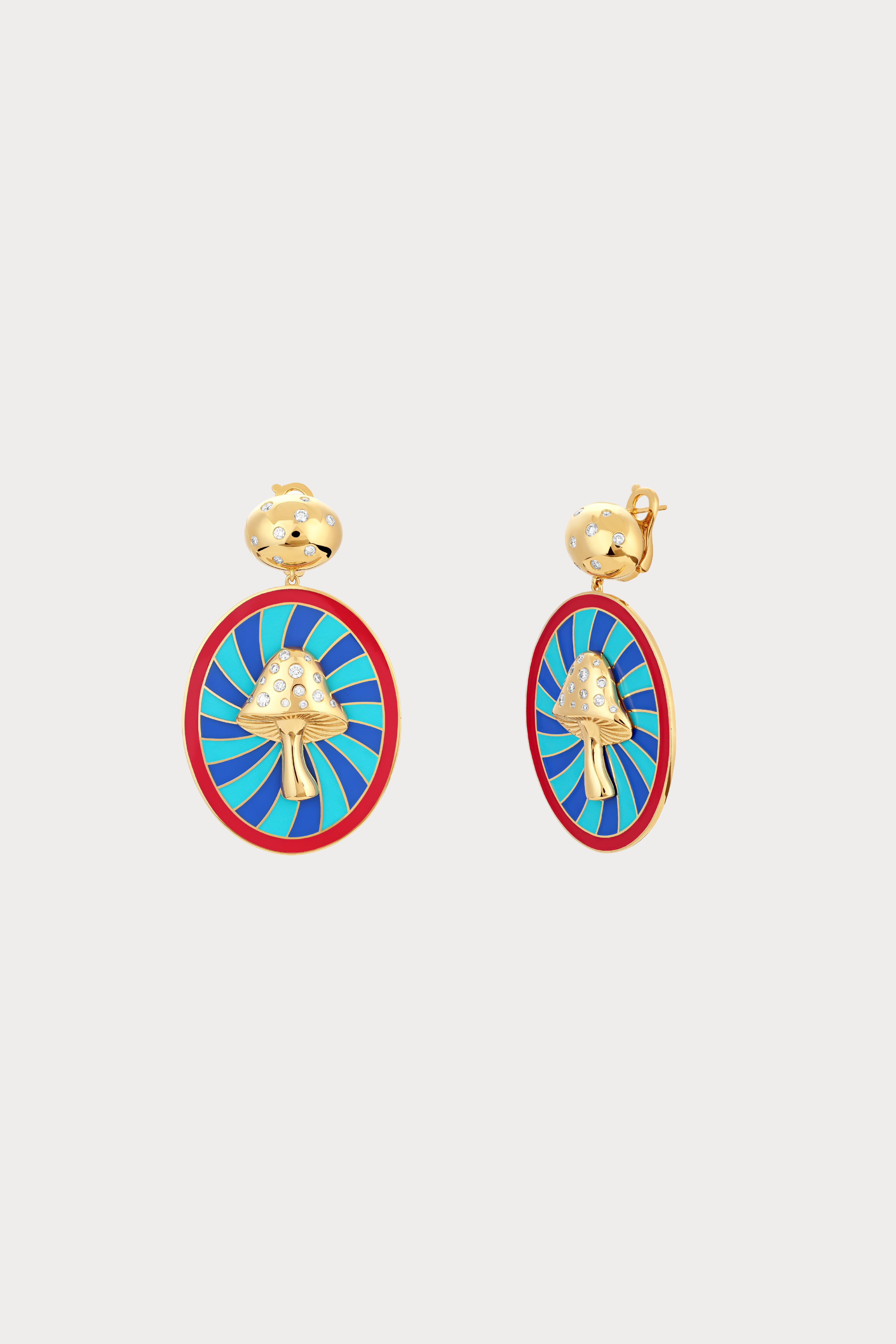 Magic Mushroom Earrings Round