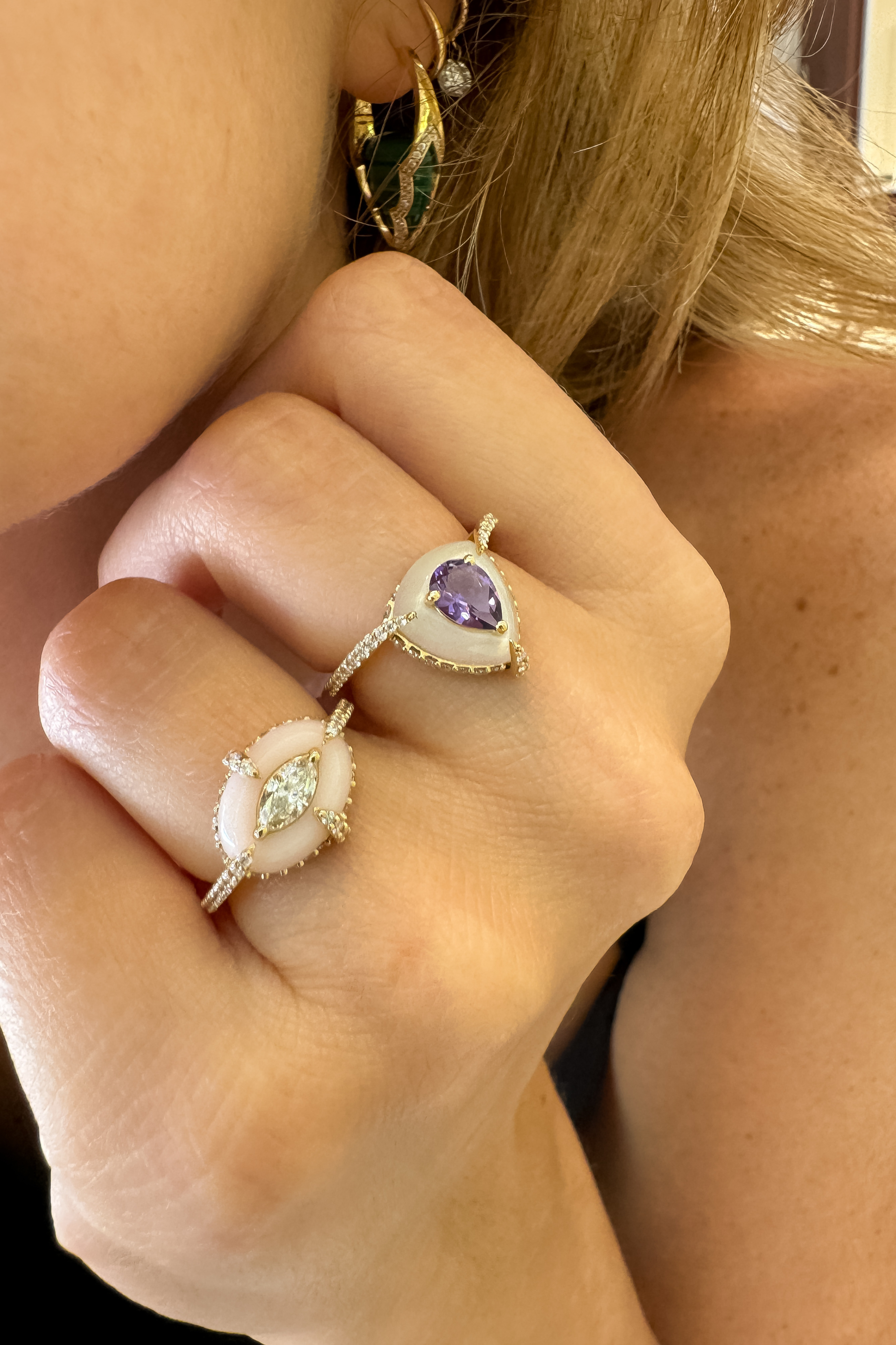 Pink Quartz Oval Ring Merveilles
