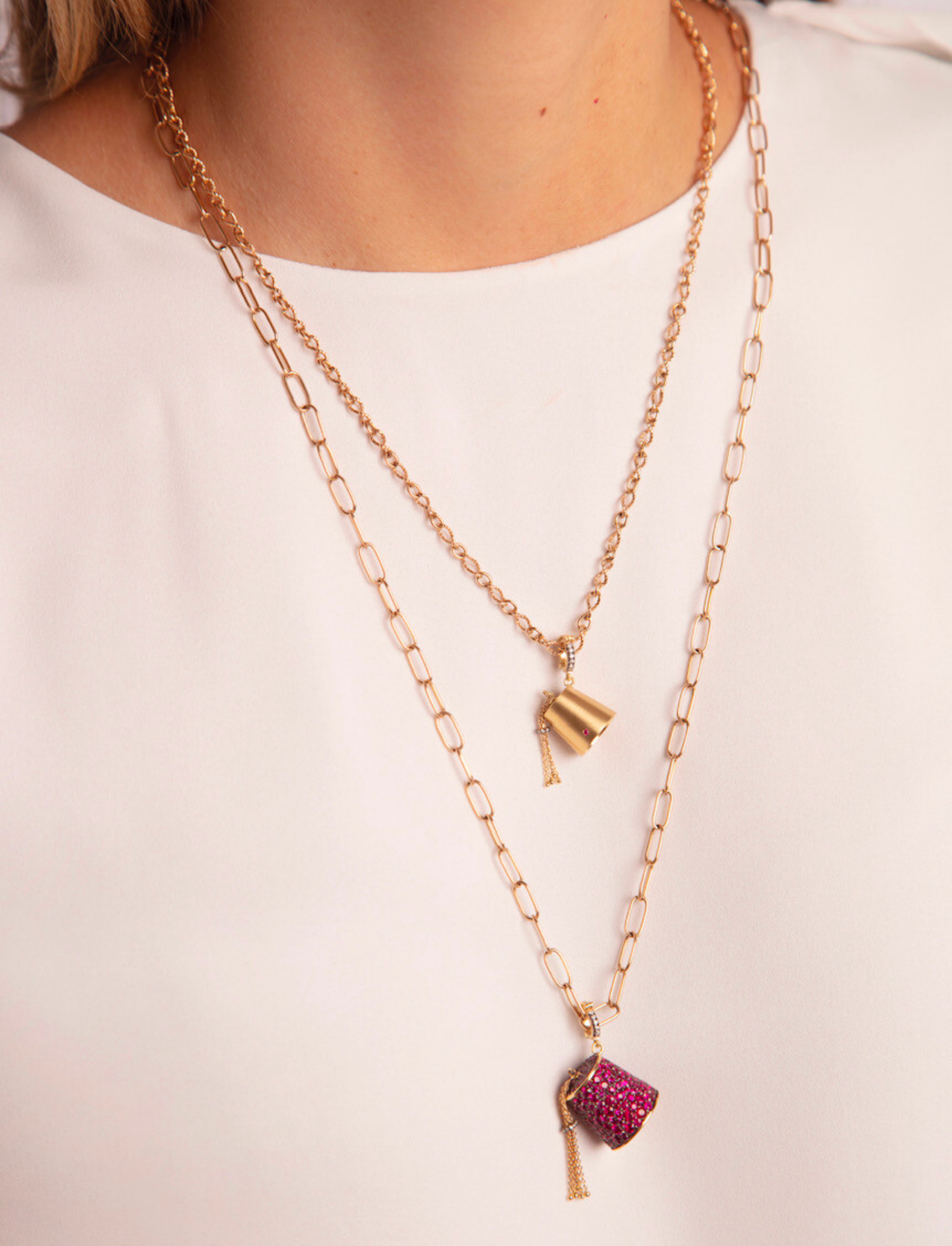 Small Ruby Tarbouche Pendant