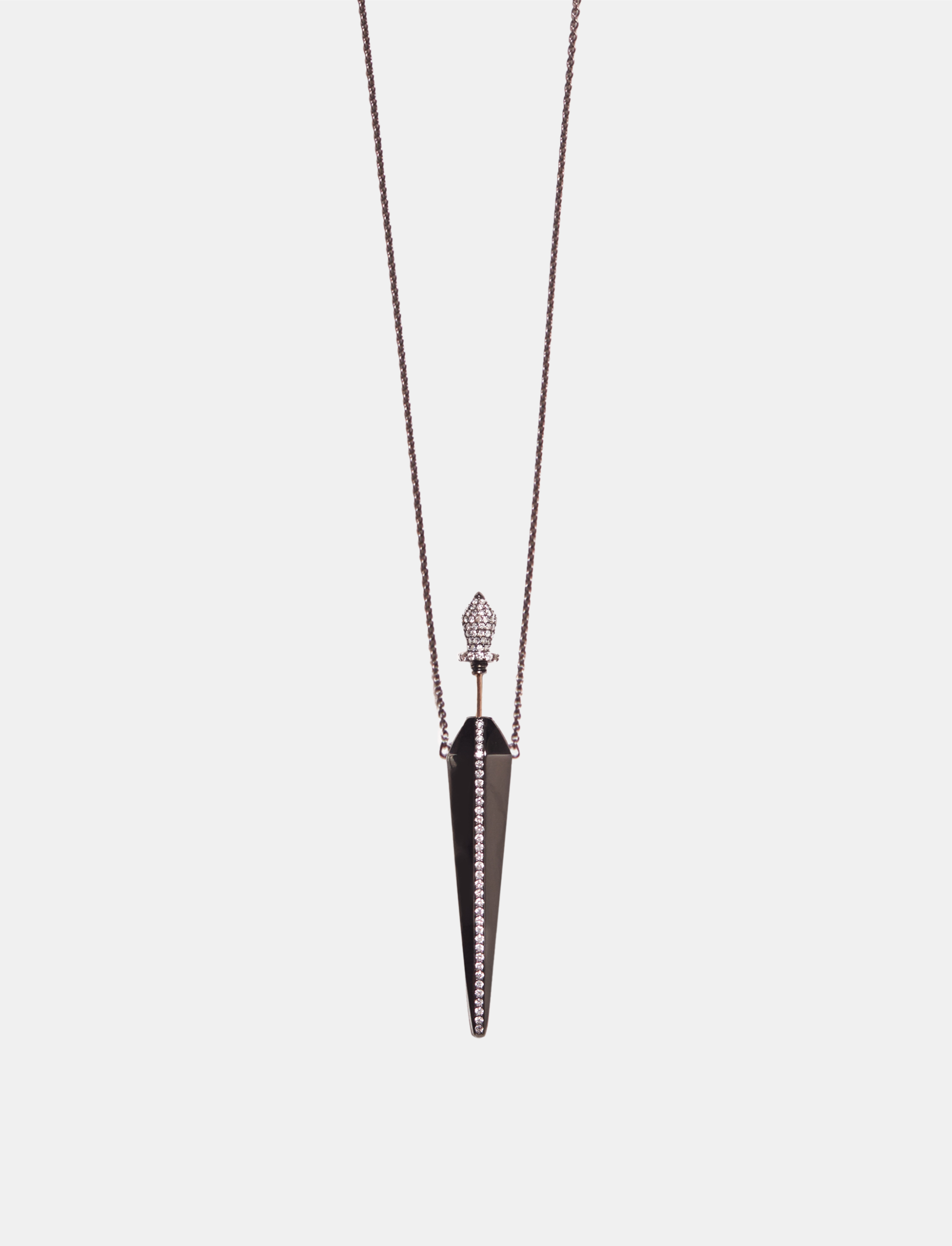 Black and Gold Diamond Amulette Necklace