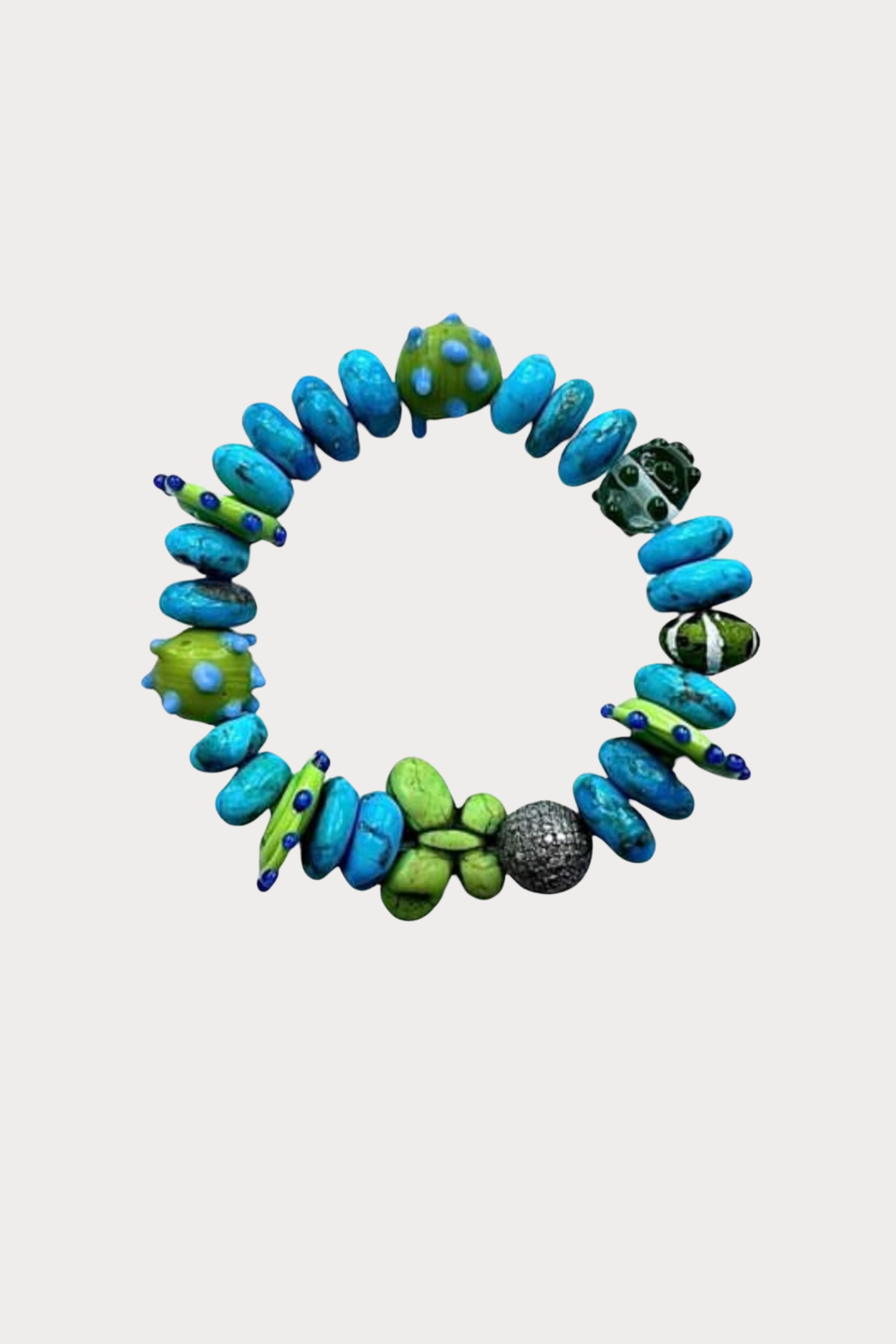 Kingman Turquoise Pave Diamond Bracelet