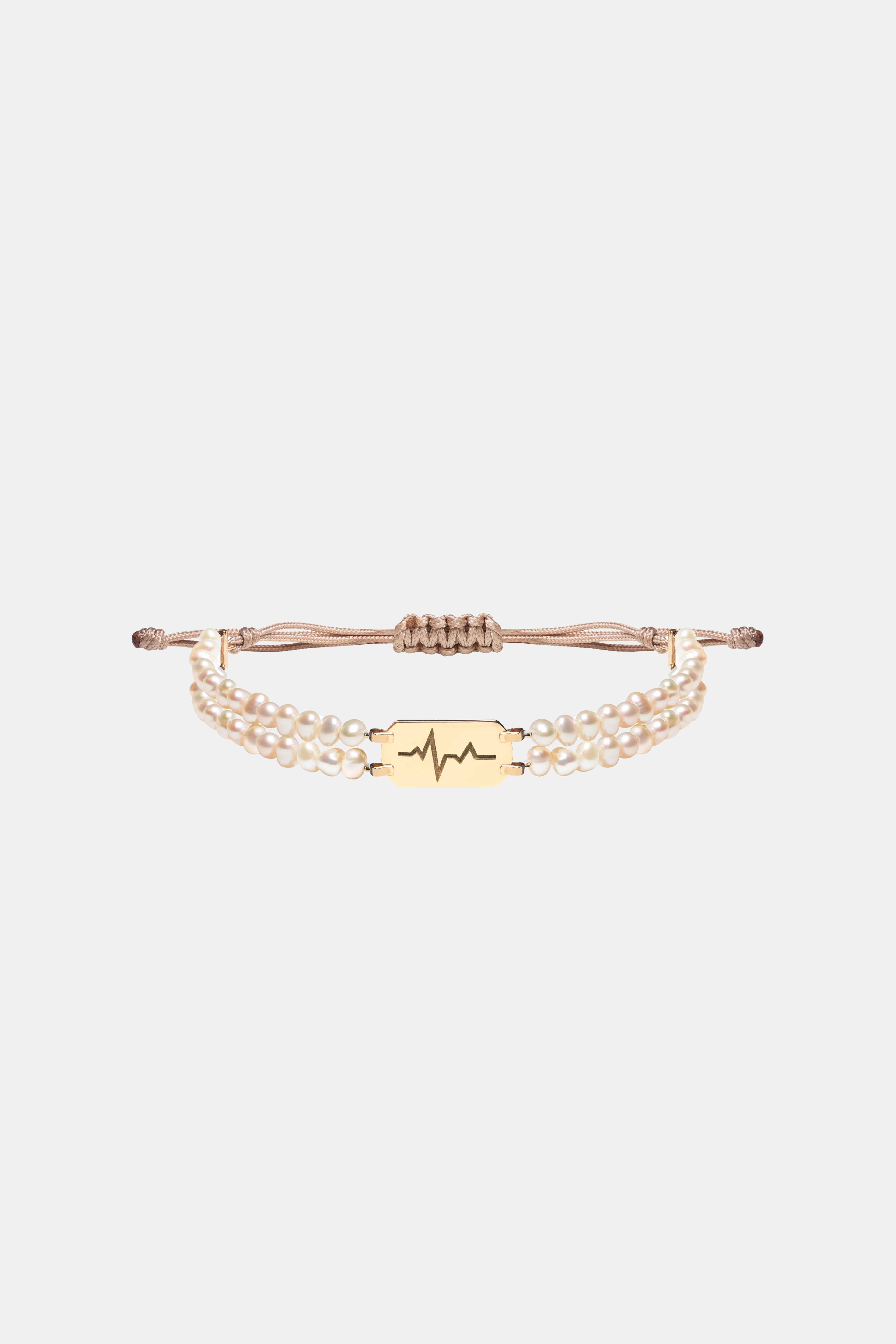 Heartbeat White Pearl Double Strand Bracelet