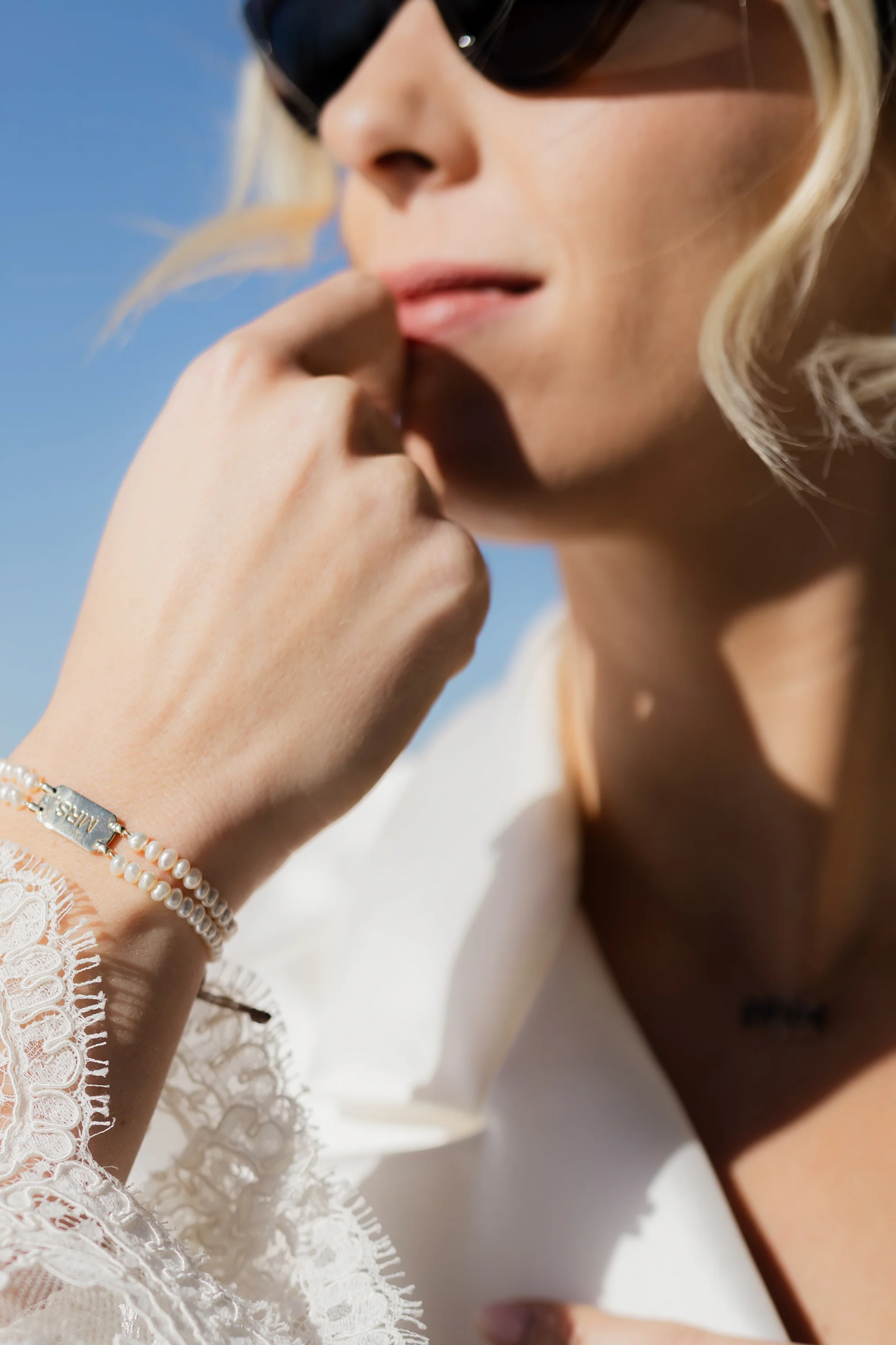 Bride Grey Pearl Double Strand Bracelet