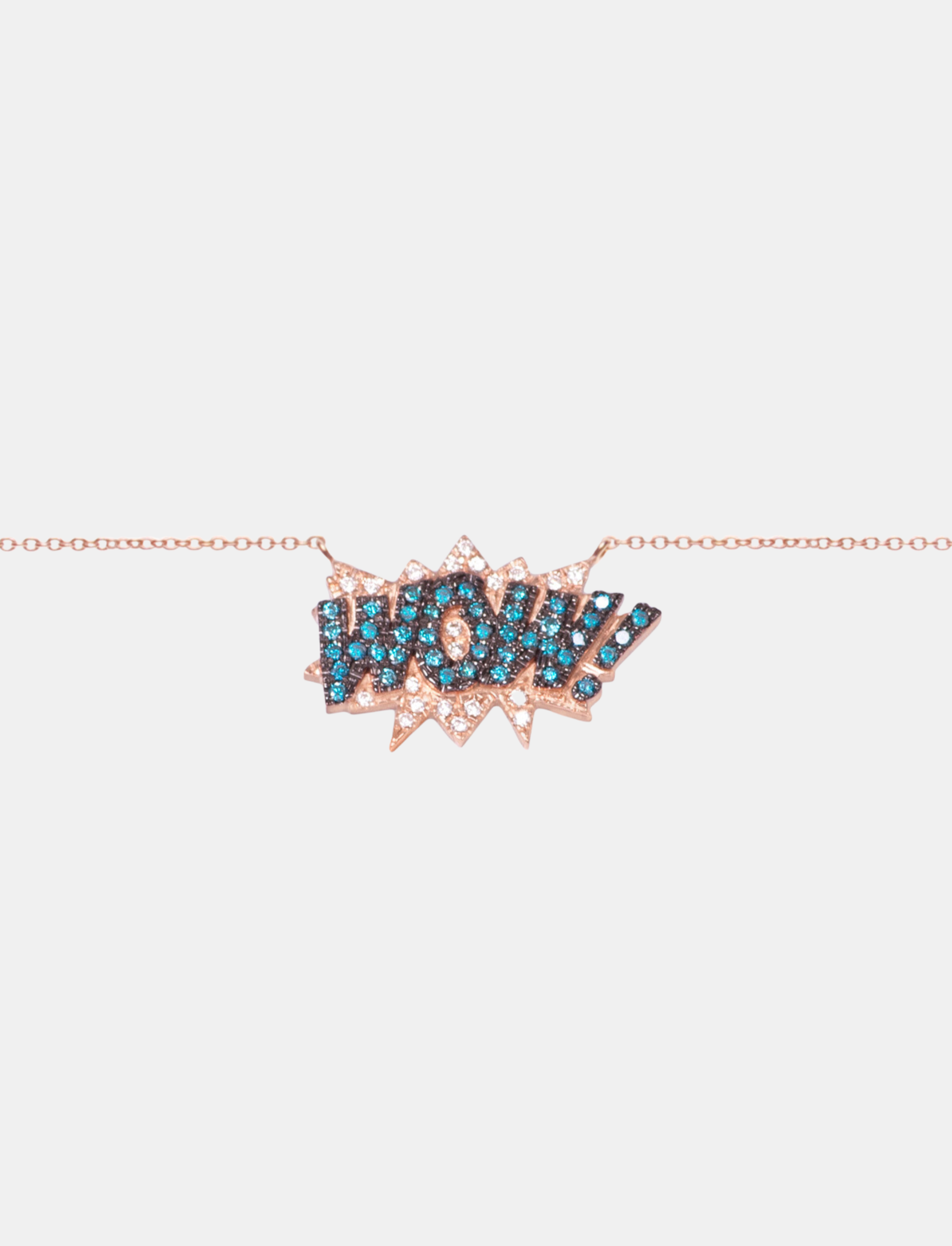 WOW Pop Art Necklace in Blue Diamonds