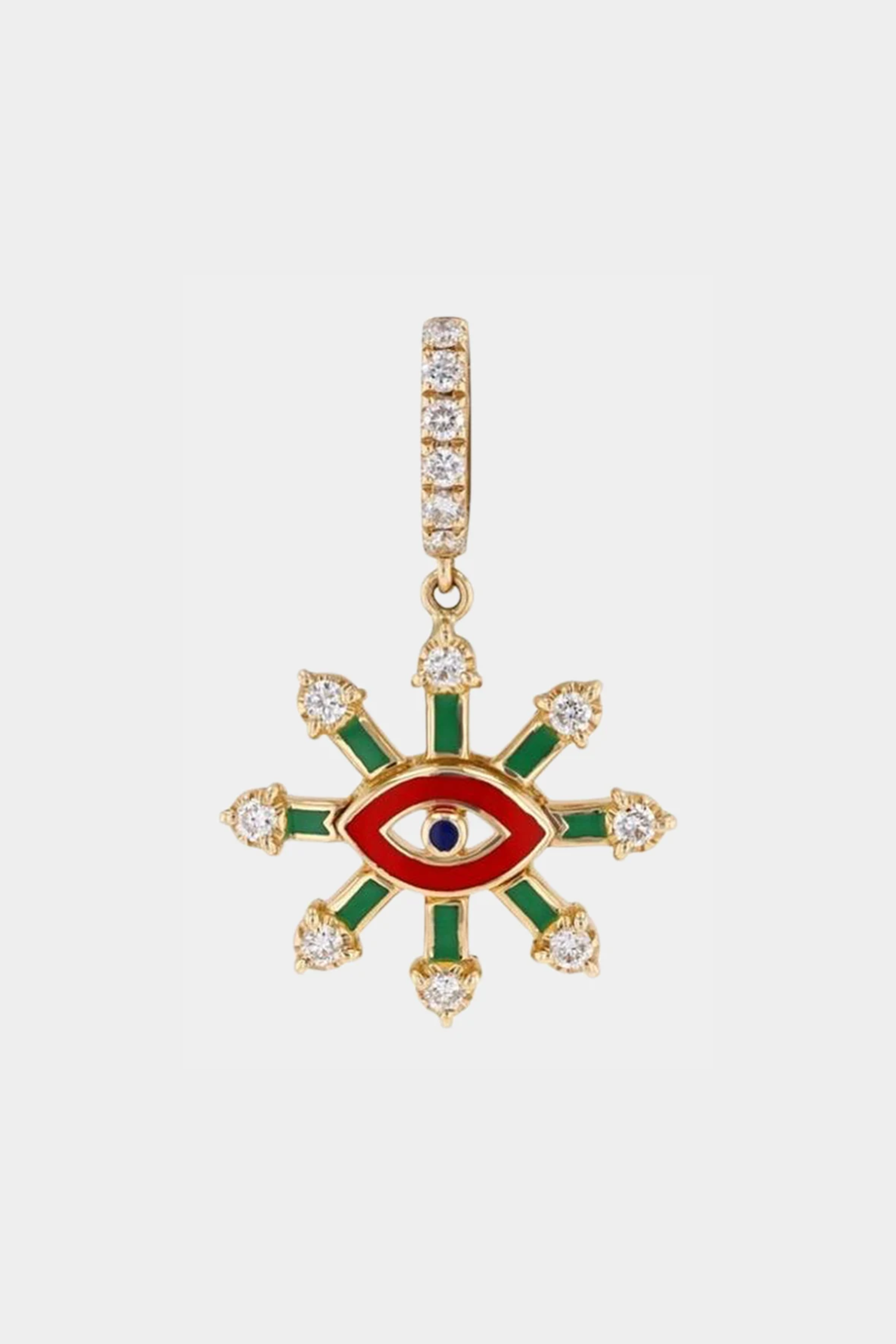Crazy Eyes Yellow Gold Clip On Pendant