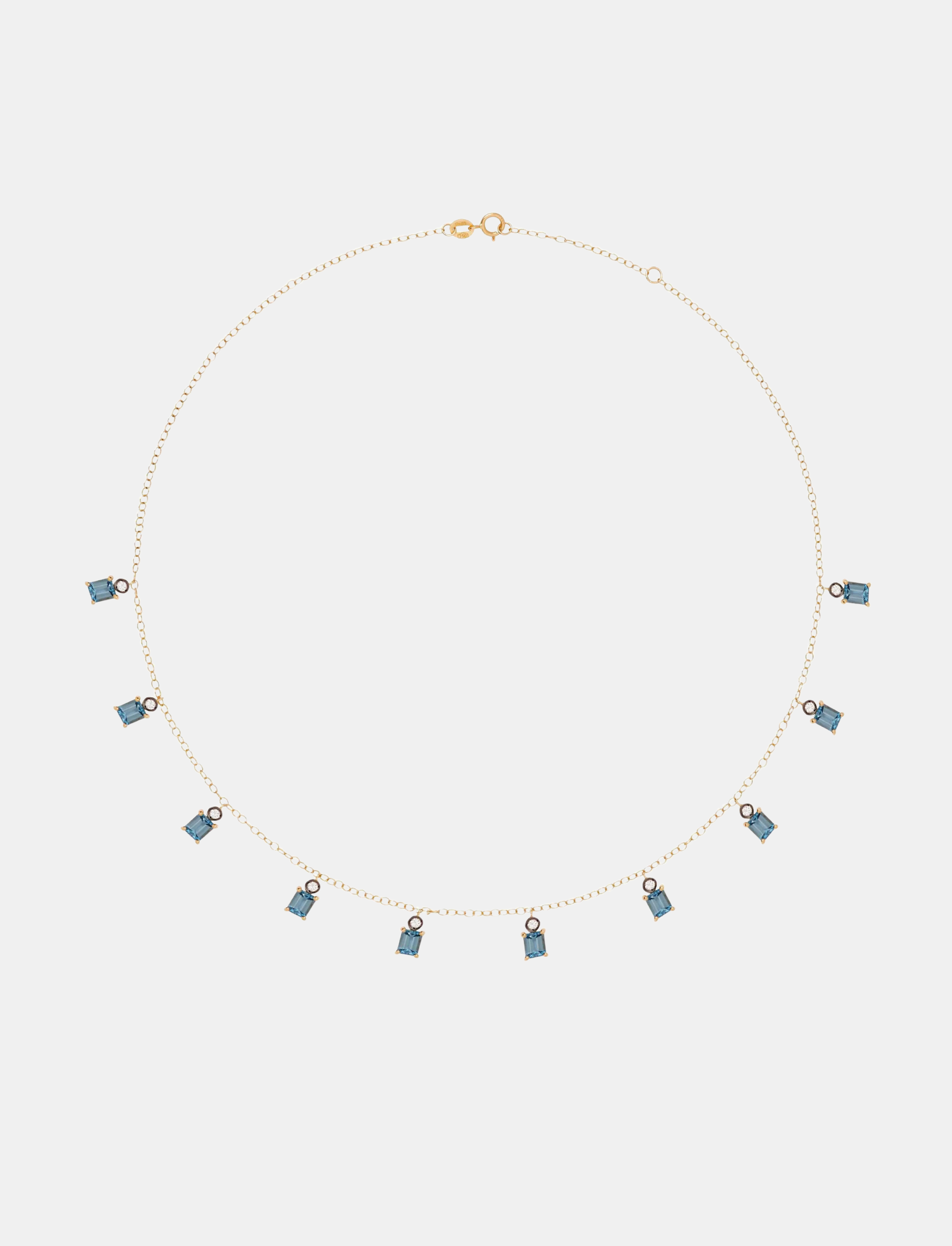 Blue Topaz Charm Necklace