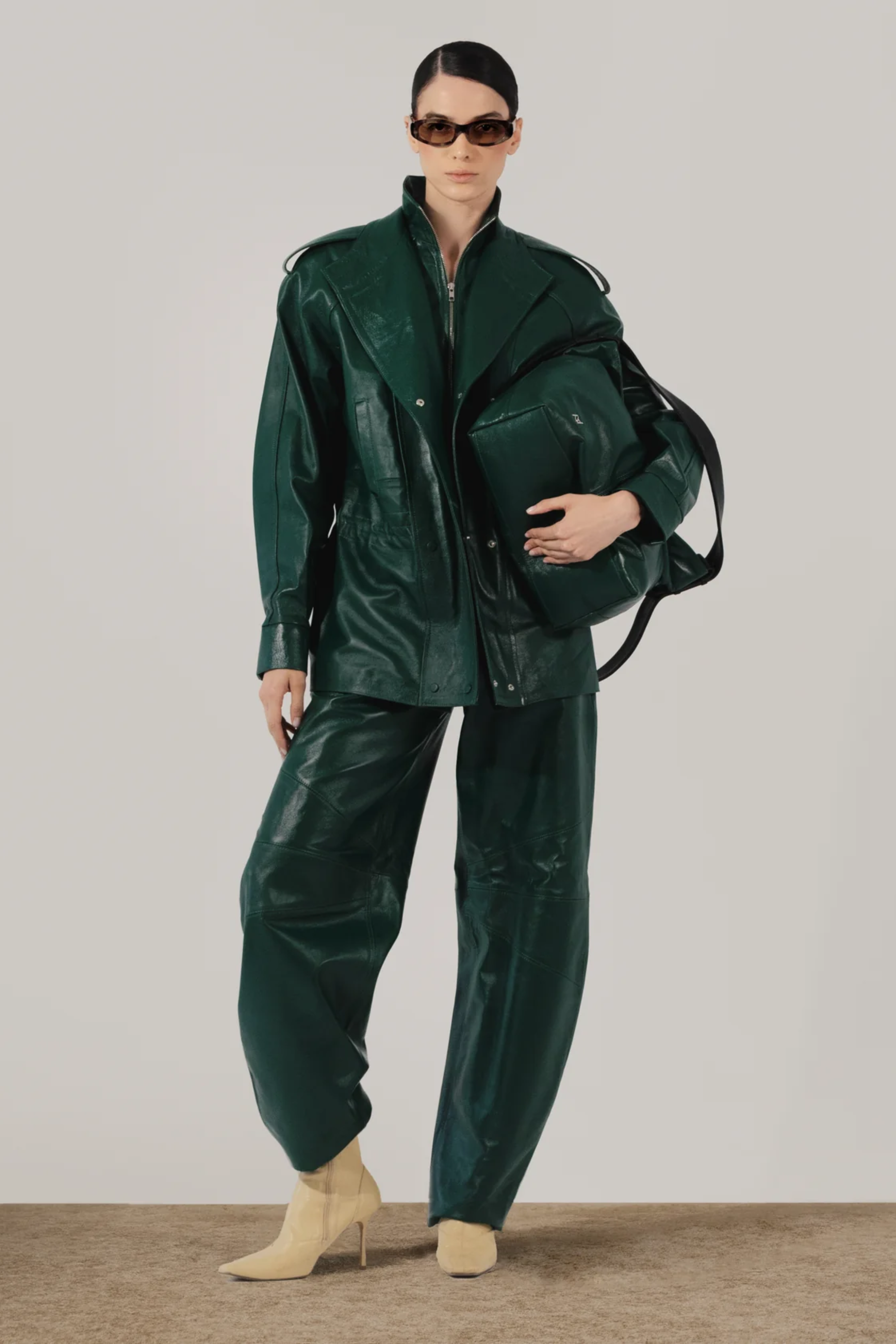 Gavin Leather Jacket Olive