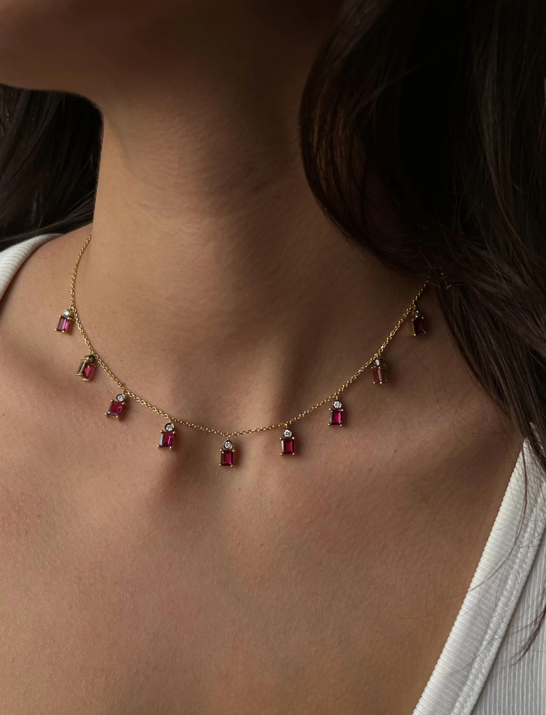 Rhodolite Charm Necklace