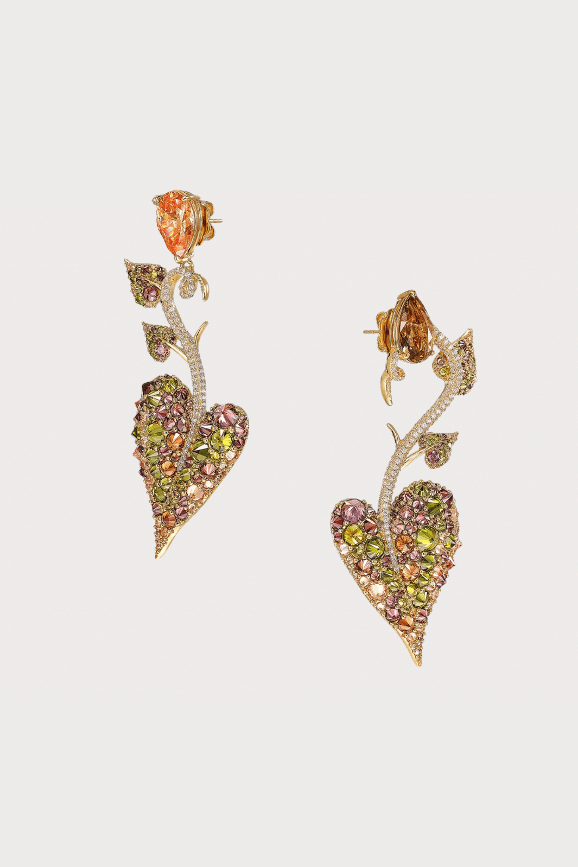 Autumn Acorn Heart Earrings