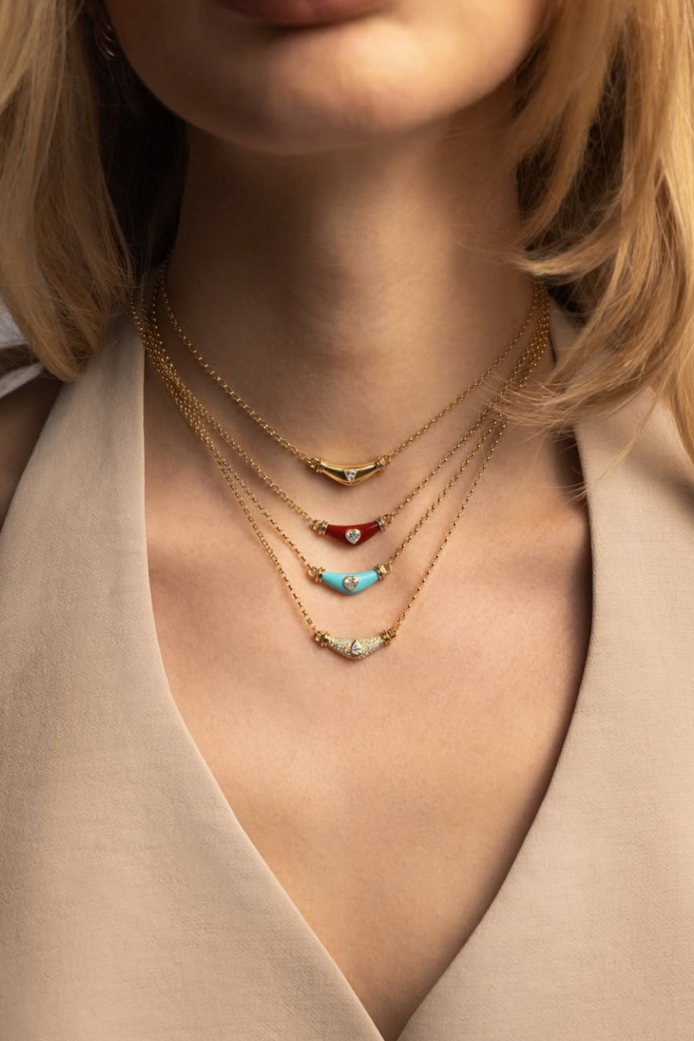 Dimaond Heart Karma Necklace