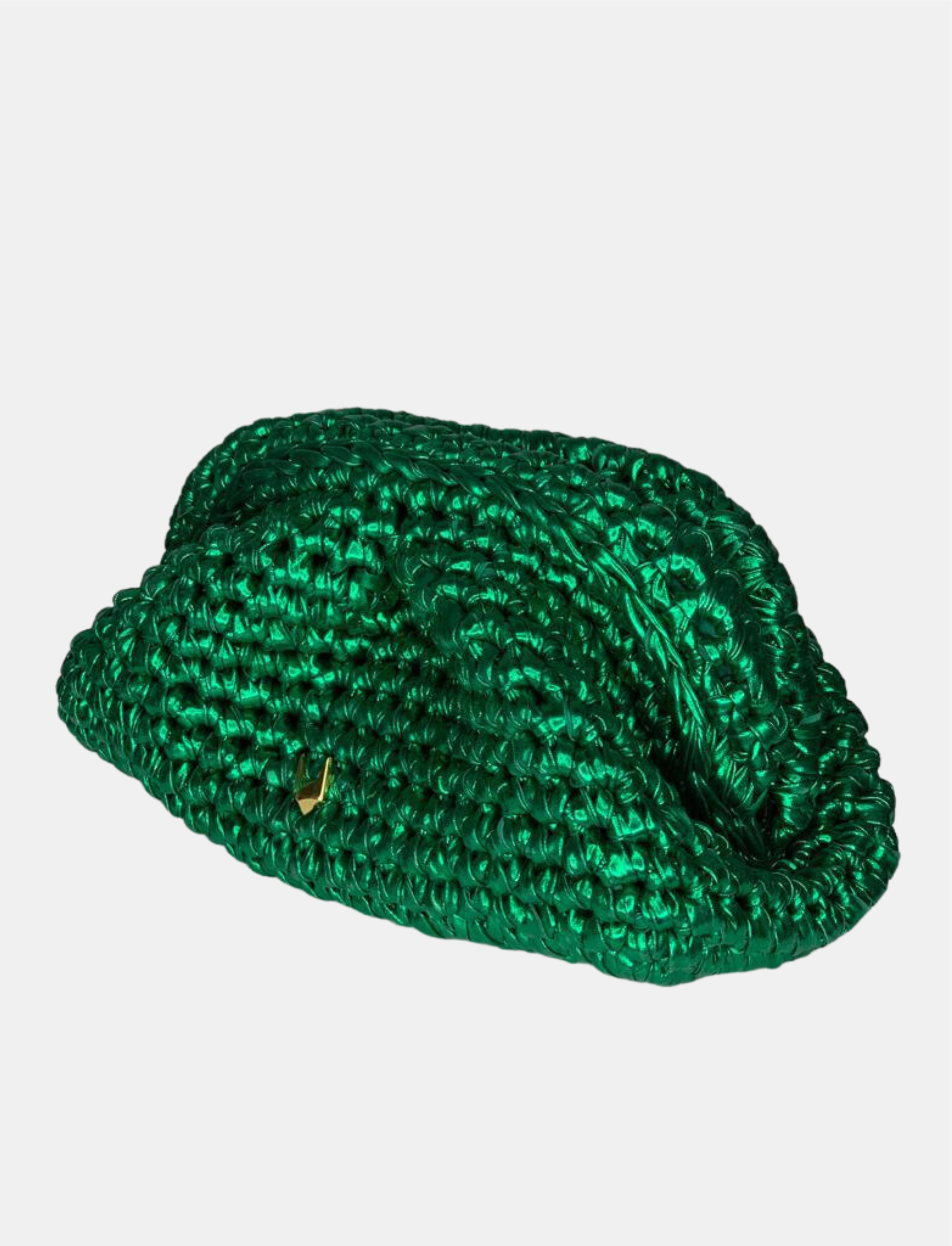 Metallic Clutch Emerald Green