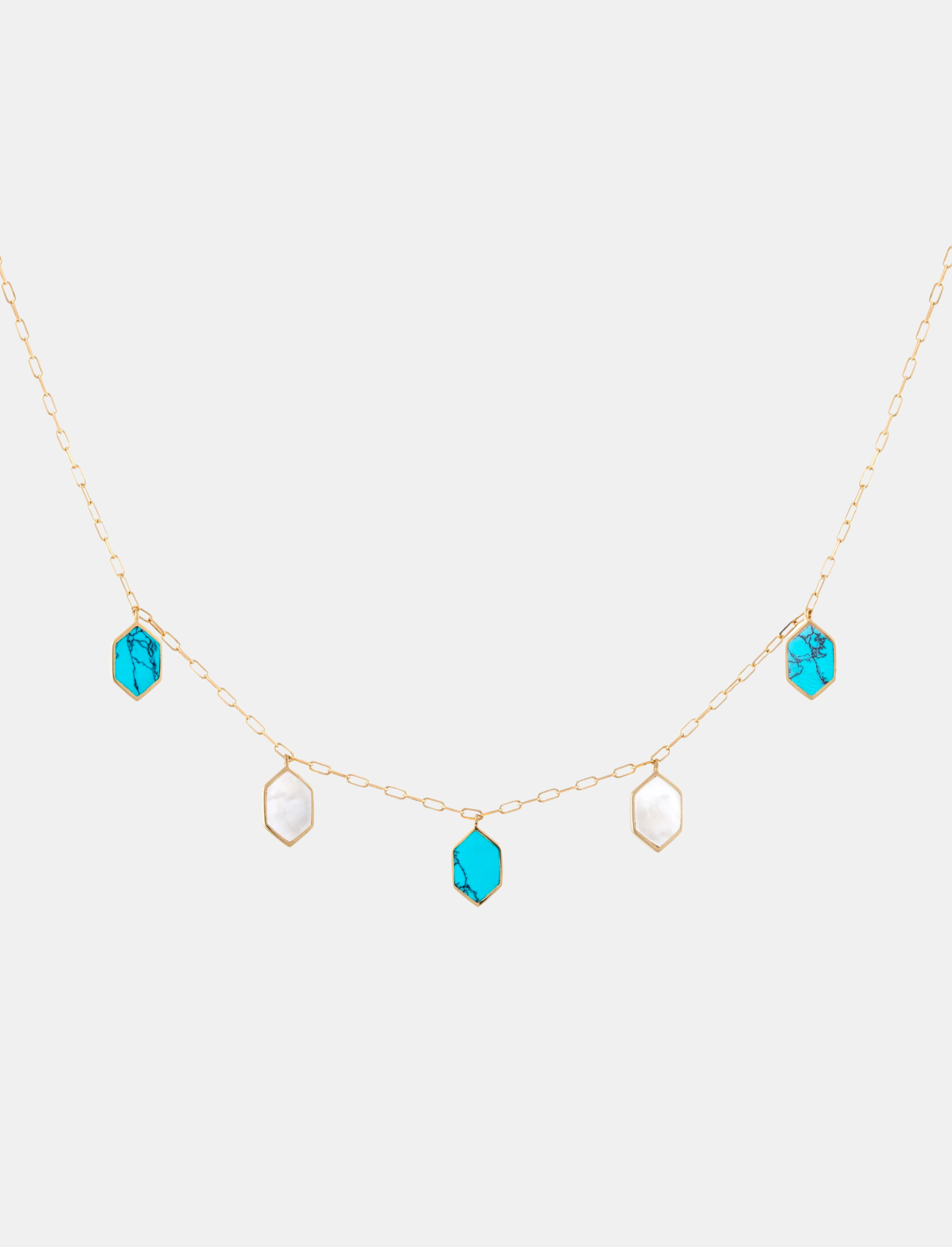 Joyful Turquoise & Pearl Choker