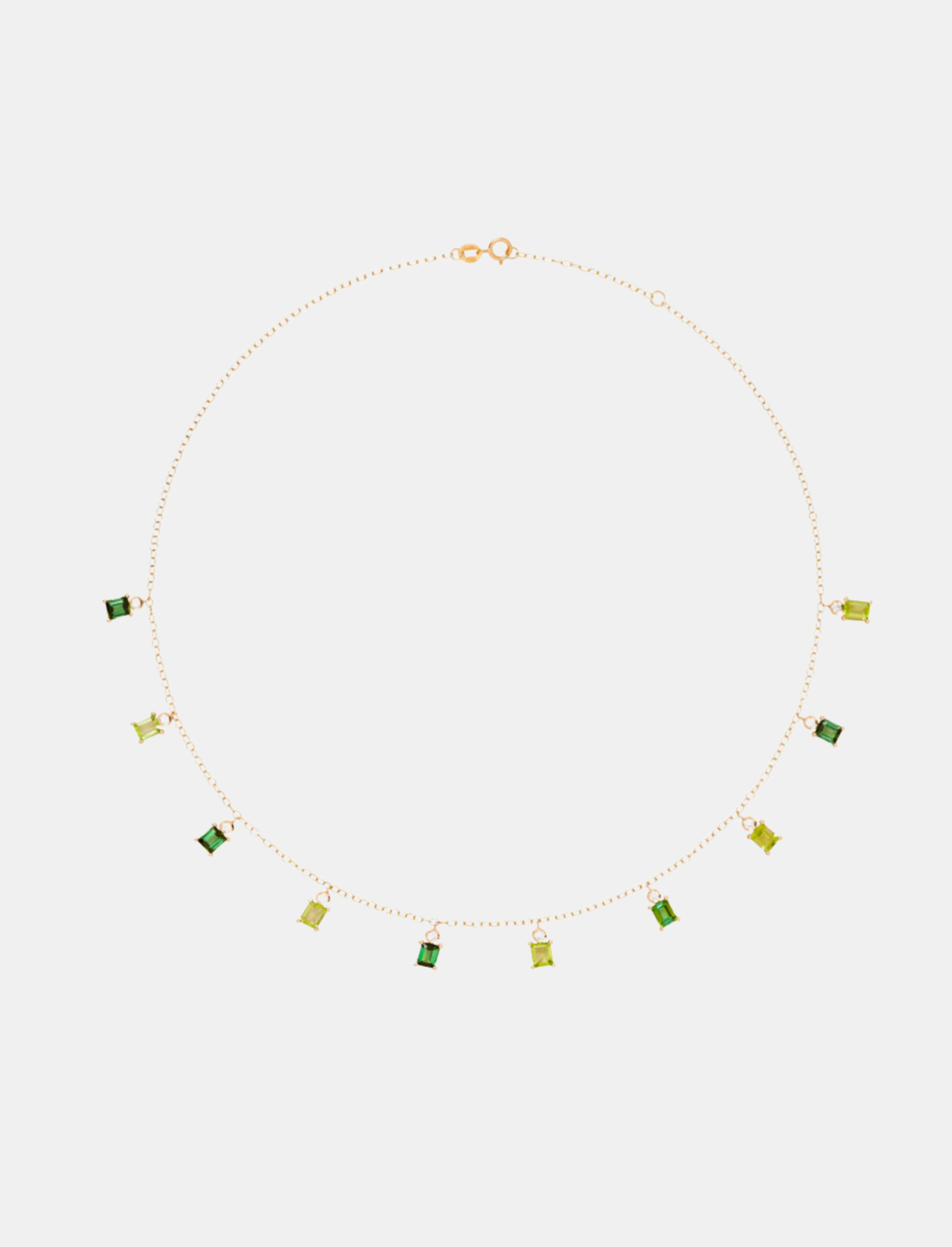 Tourmaline and Peridot Charm Necklace