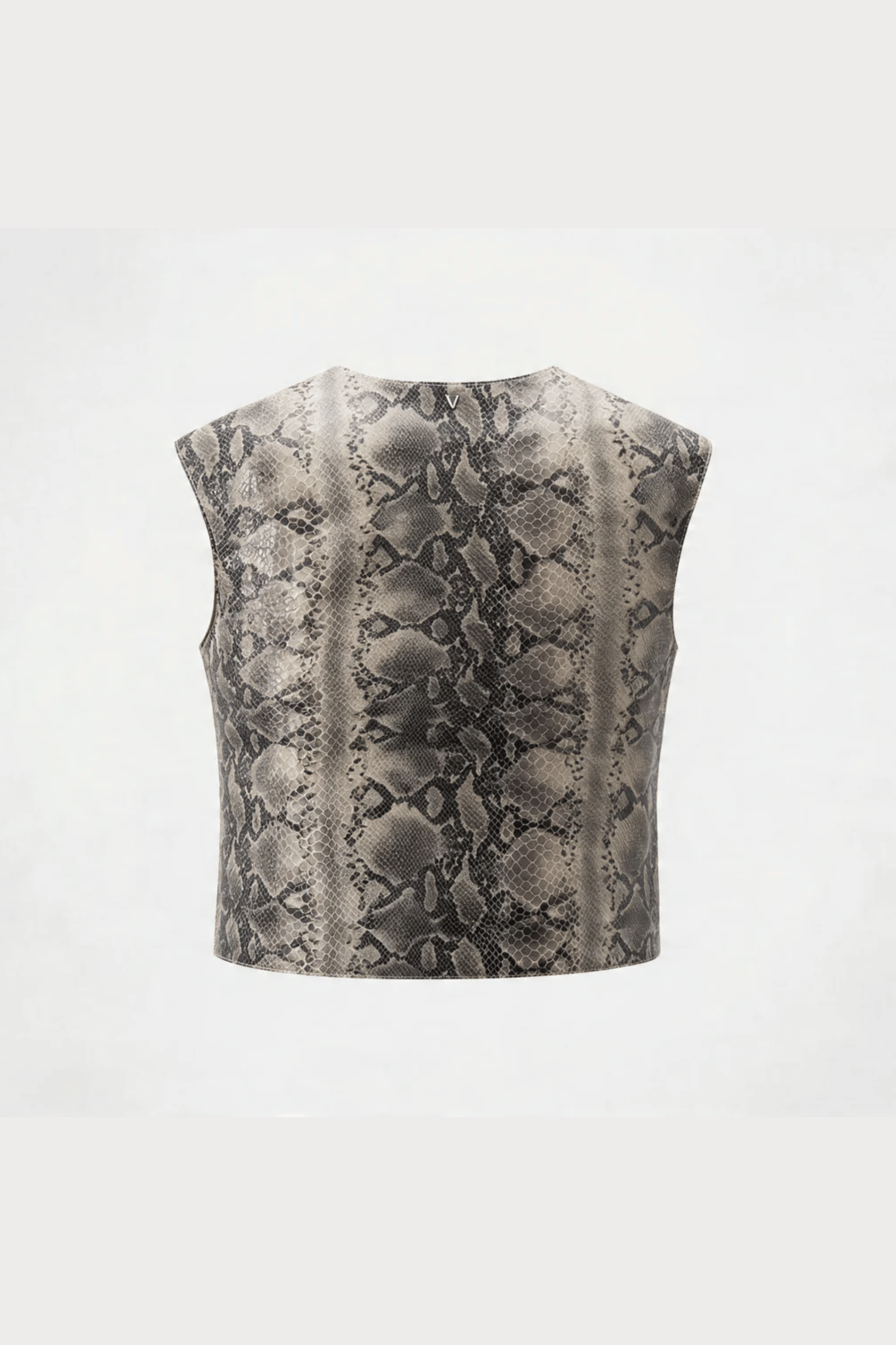 Fiona Leather Top Snake Print