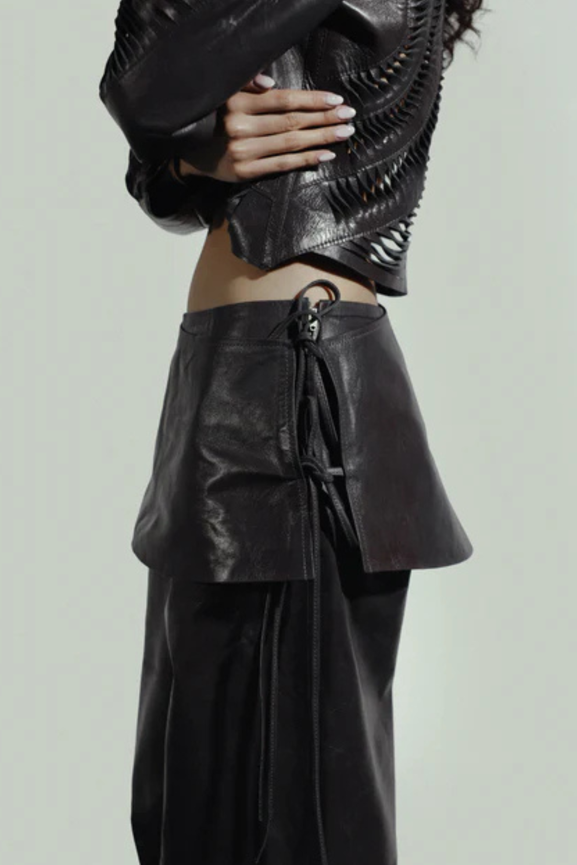 Harlow Leather Pants Pewter