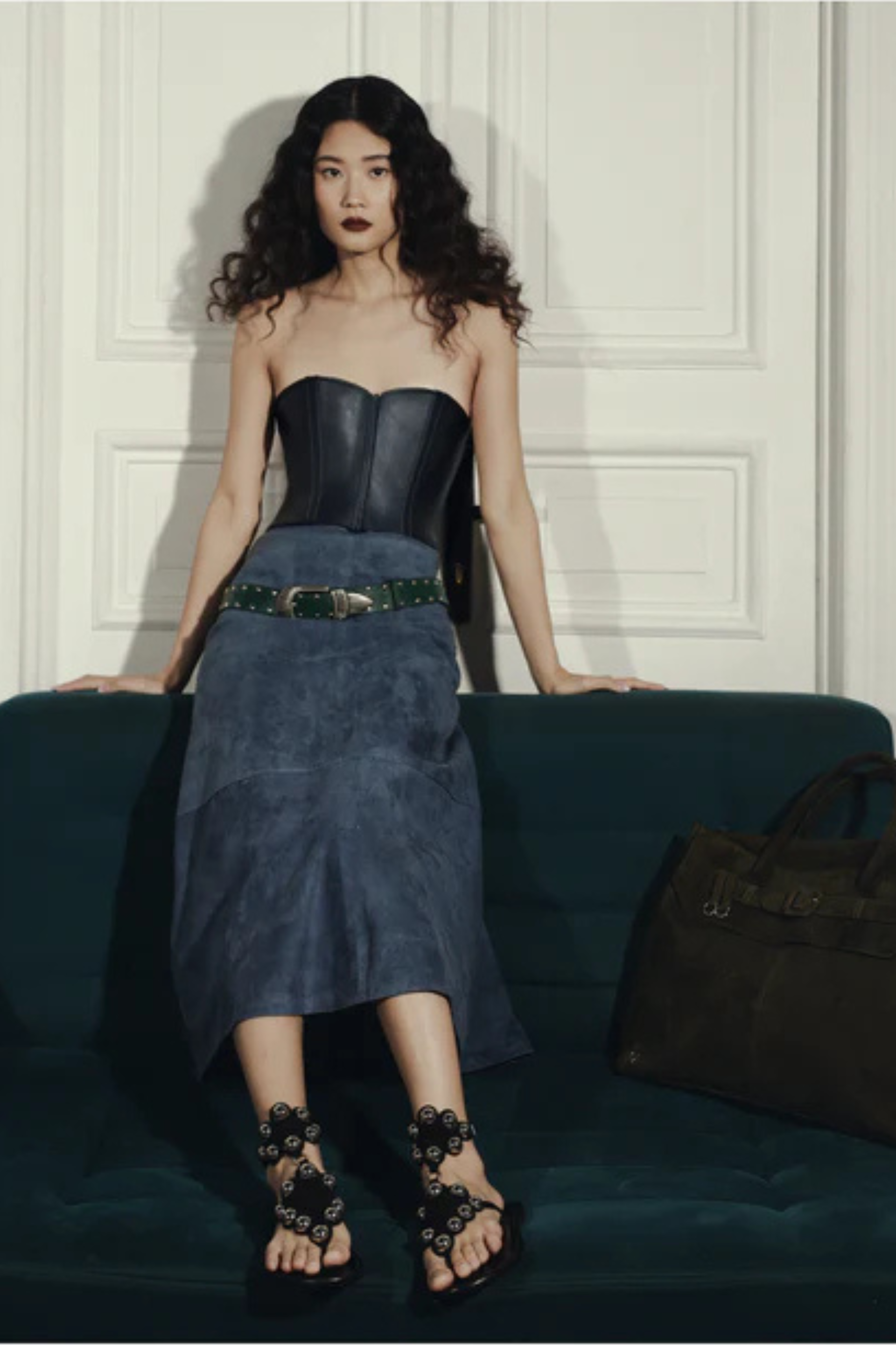 Isabelle Suede Skirt Blue