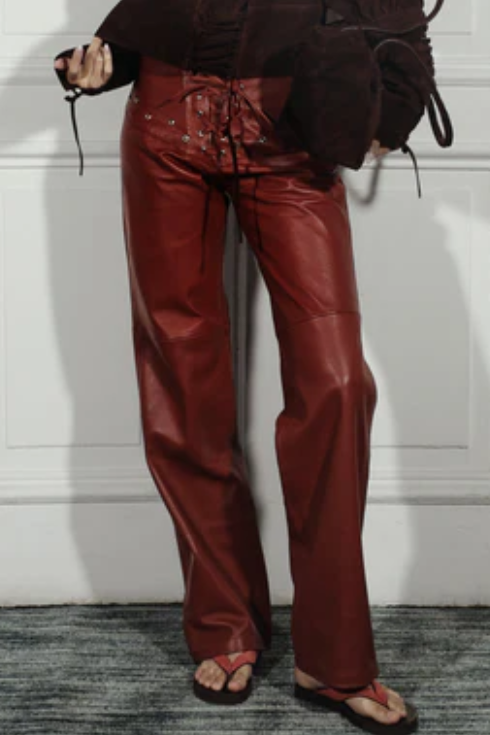 Jason Leather Pants Red