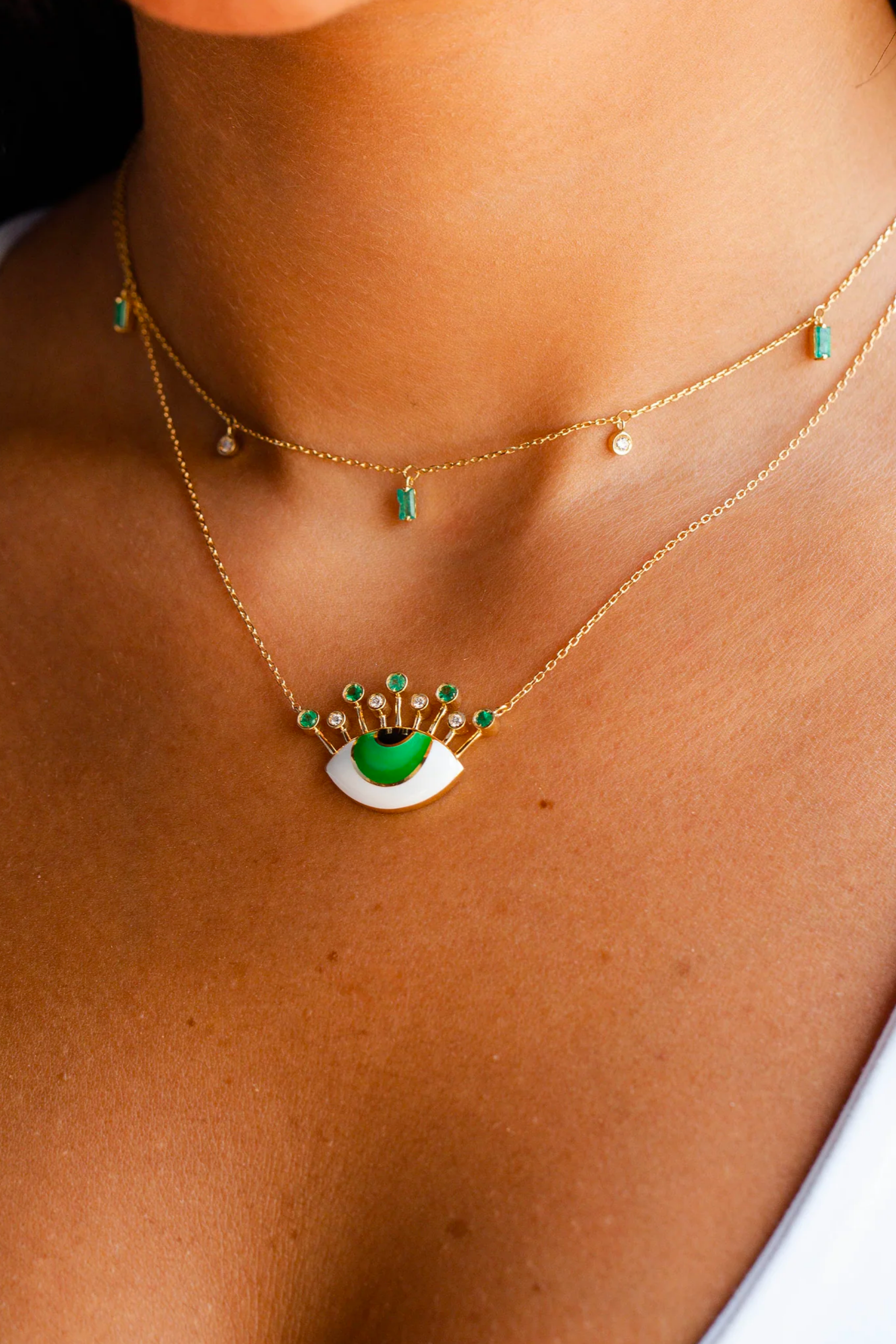 Tiara Aqua Eye Necklace