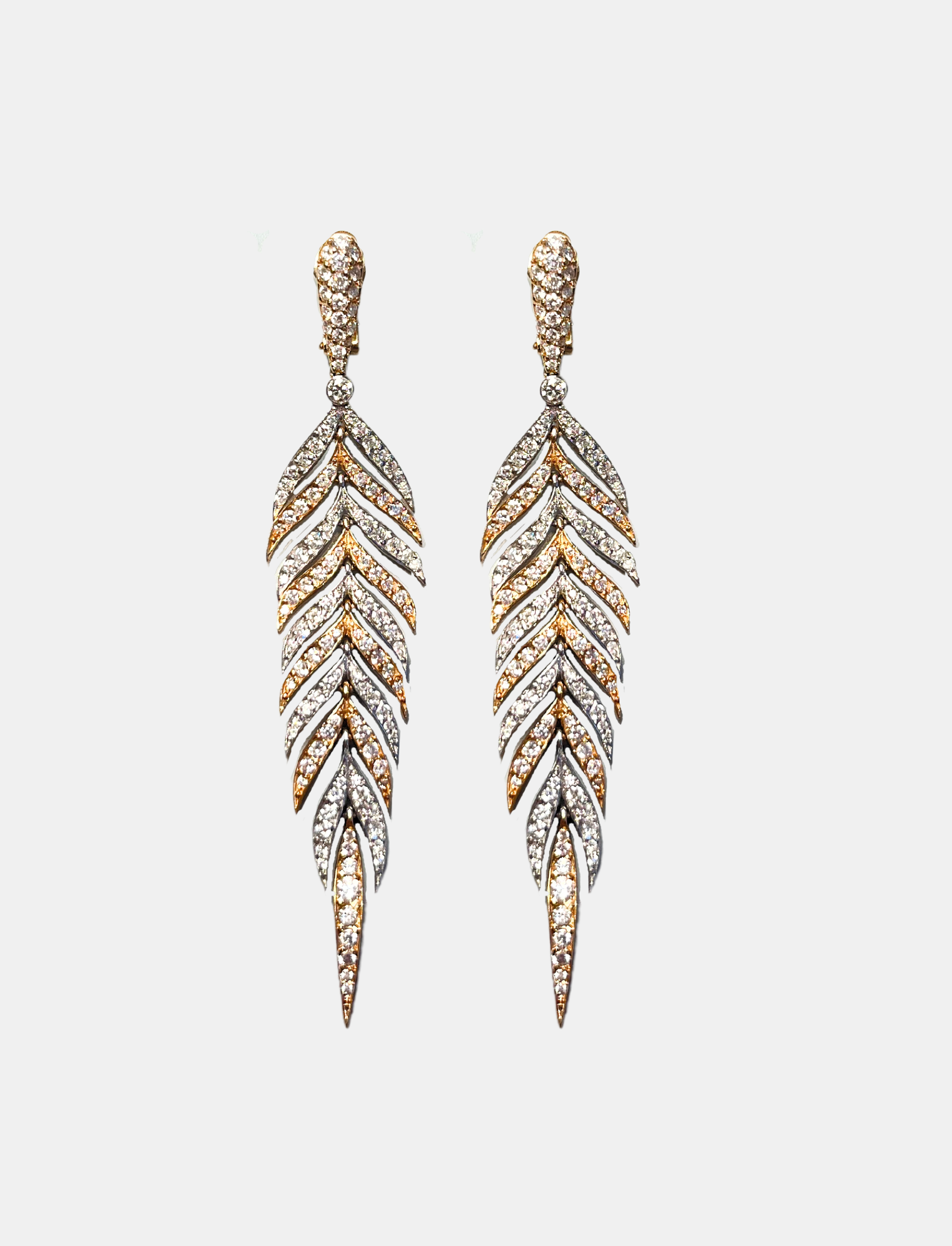 Leaf Drop Diamond Earrings