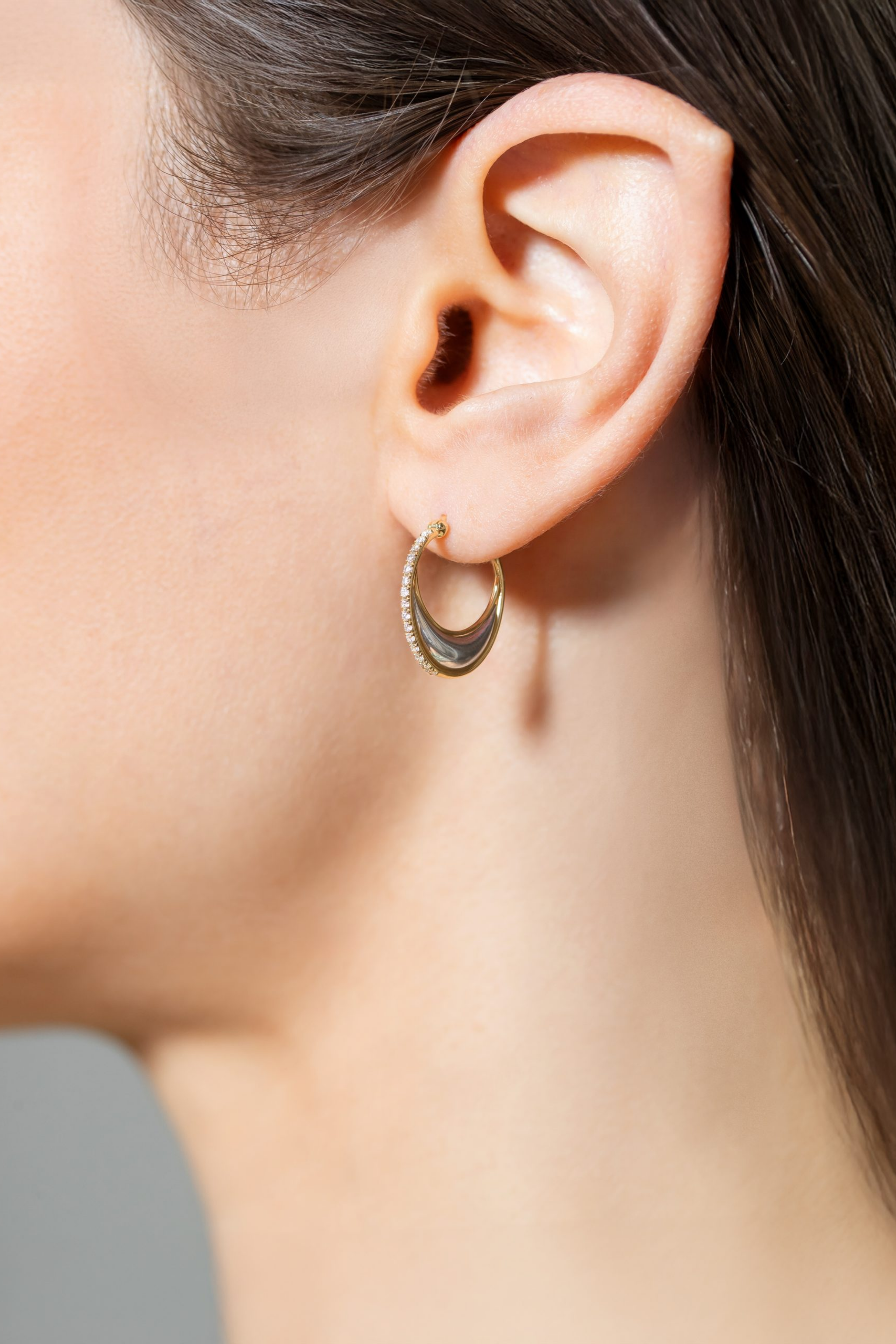 Gold Bloop Moon Earrings Size 3
