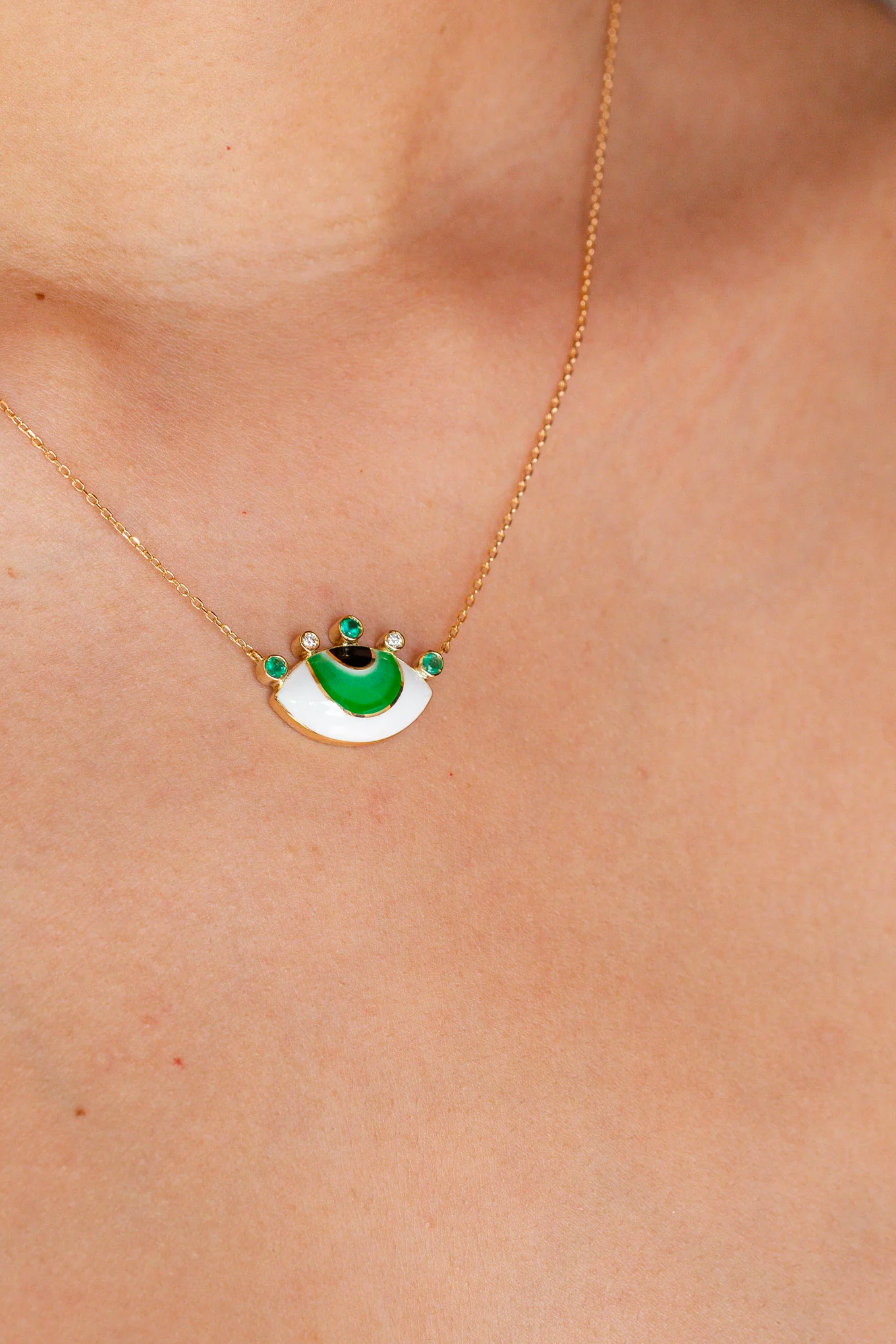 Aqua Eye Glow Necklace