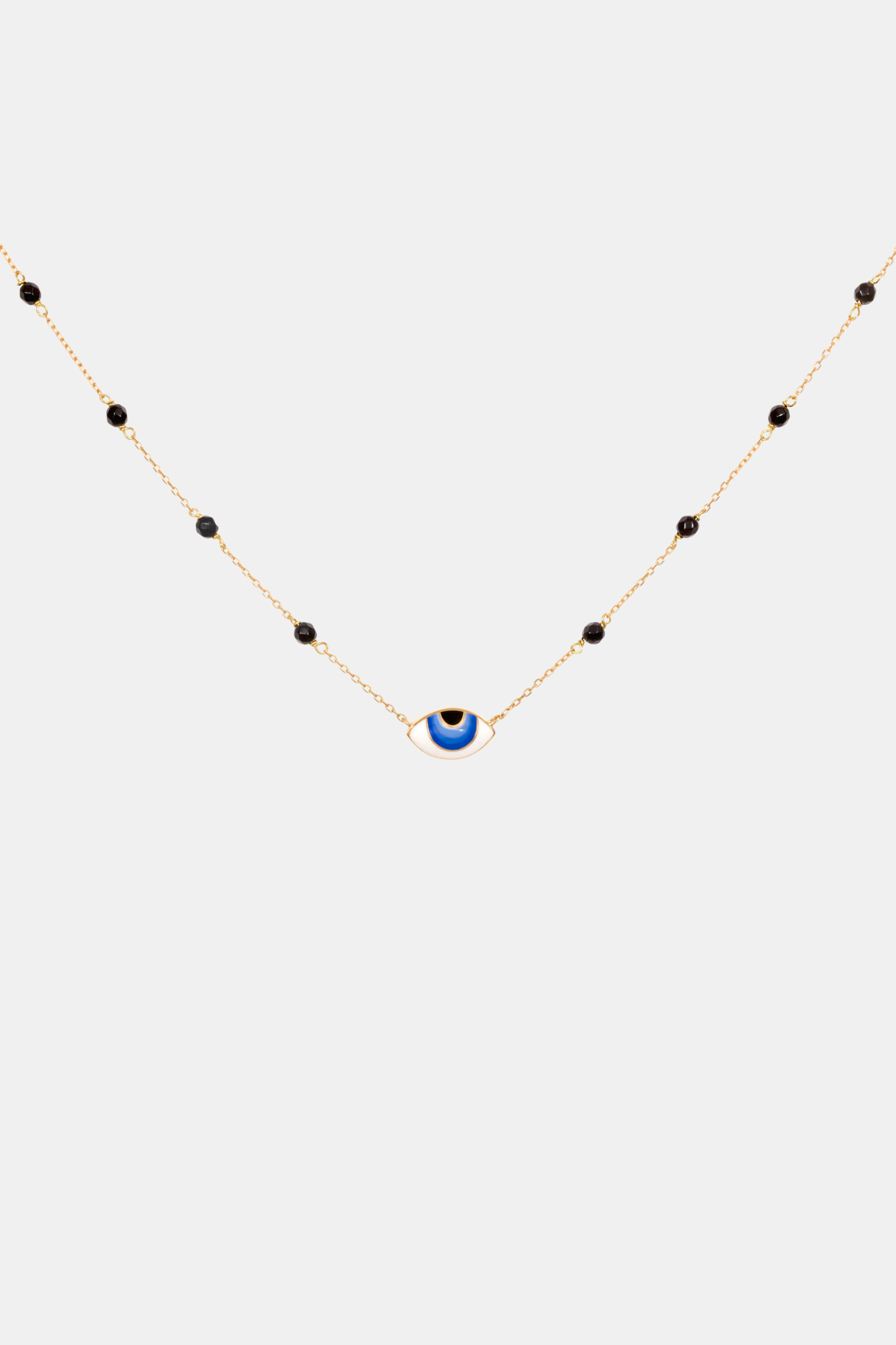 Aqua Eye on Black Drops with Onyx Choker