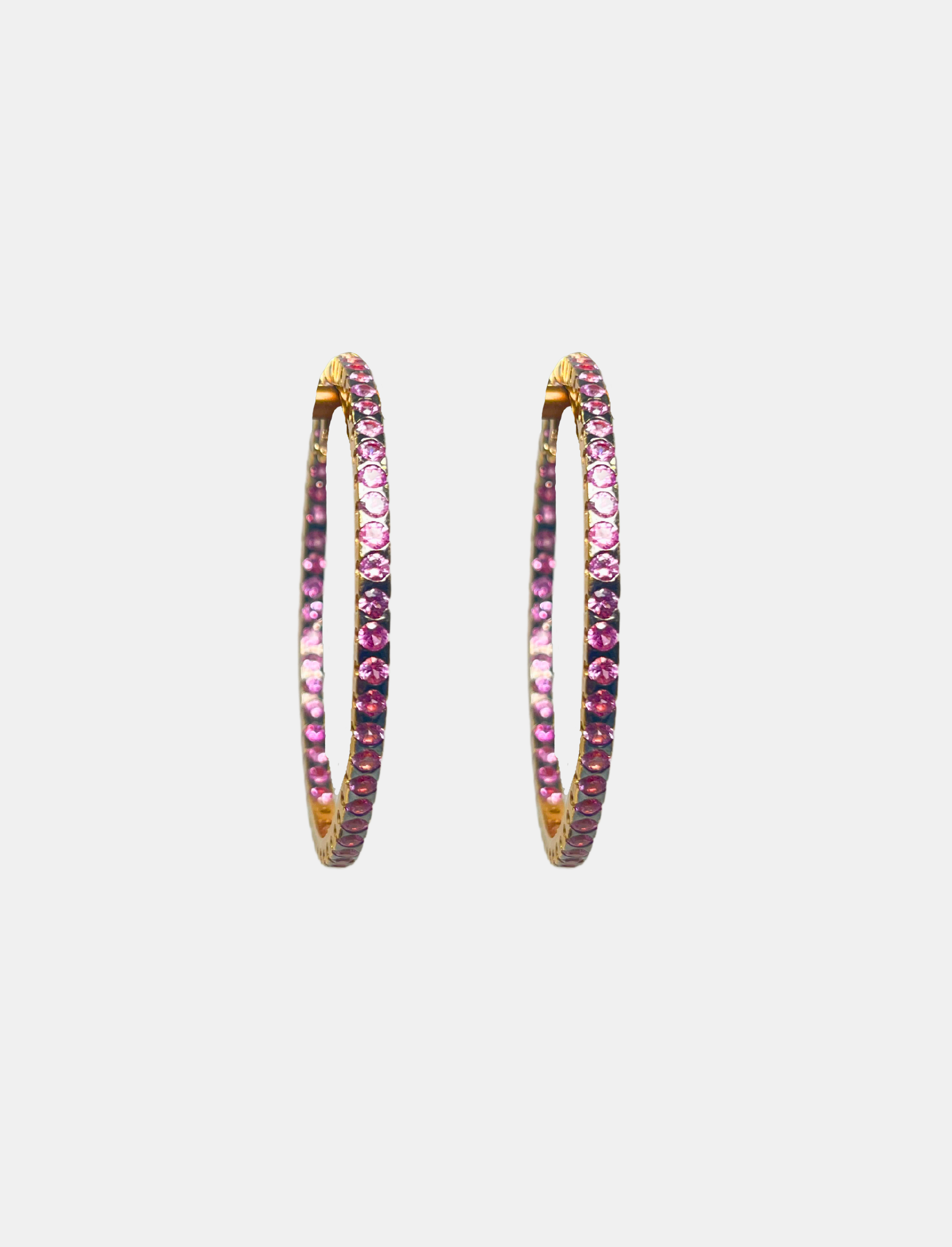 Pink and Gold Hoop Earrings