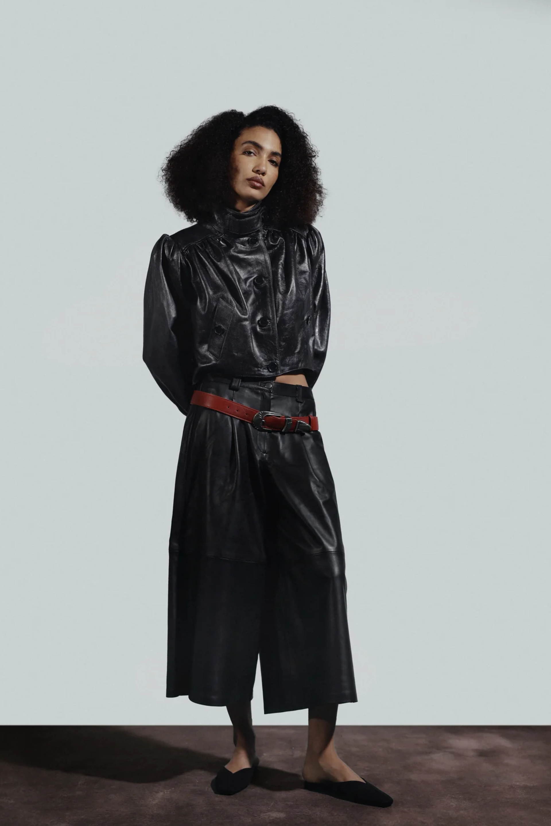 Lennox Leather Jacket Glossy Black