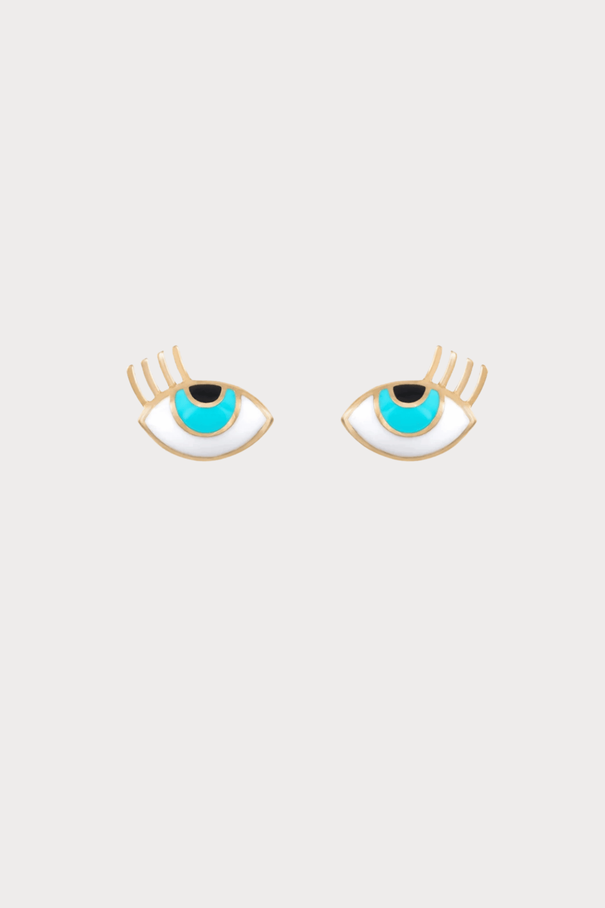 Aqua Eye Enamel Earrings