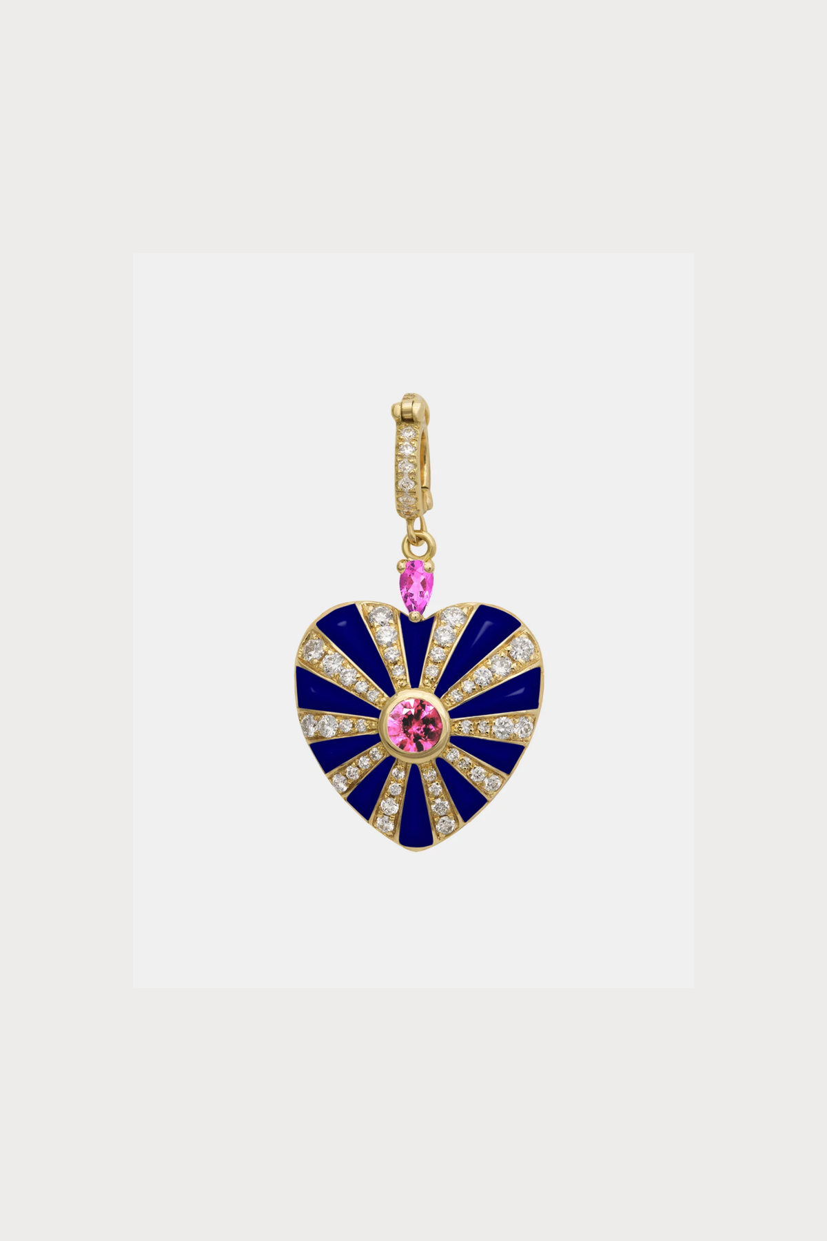 Small Mila Heart Pendant with Blue Lapis Enamel