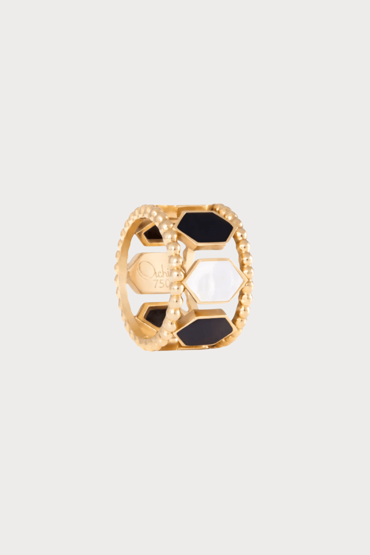 Joyful Onyx Mother of Pearl Ring