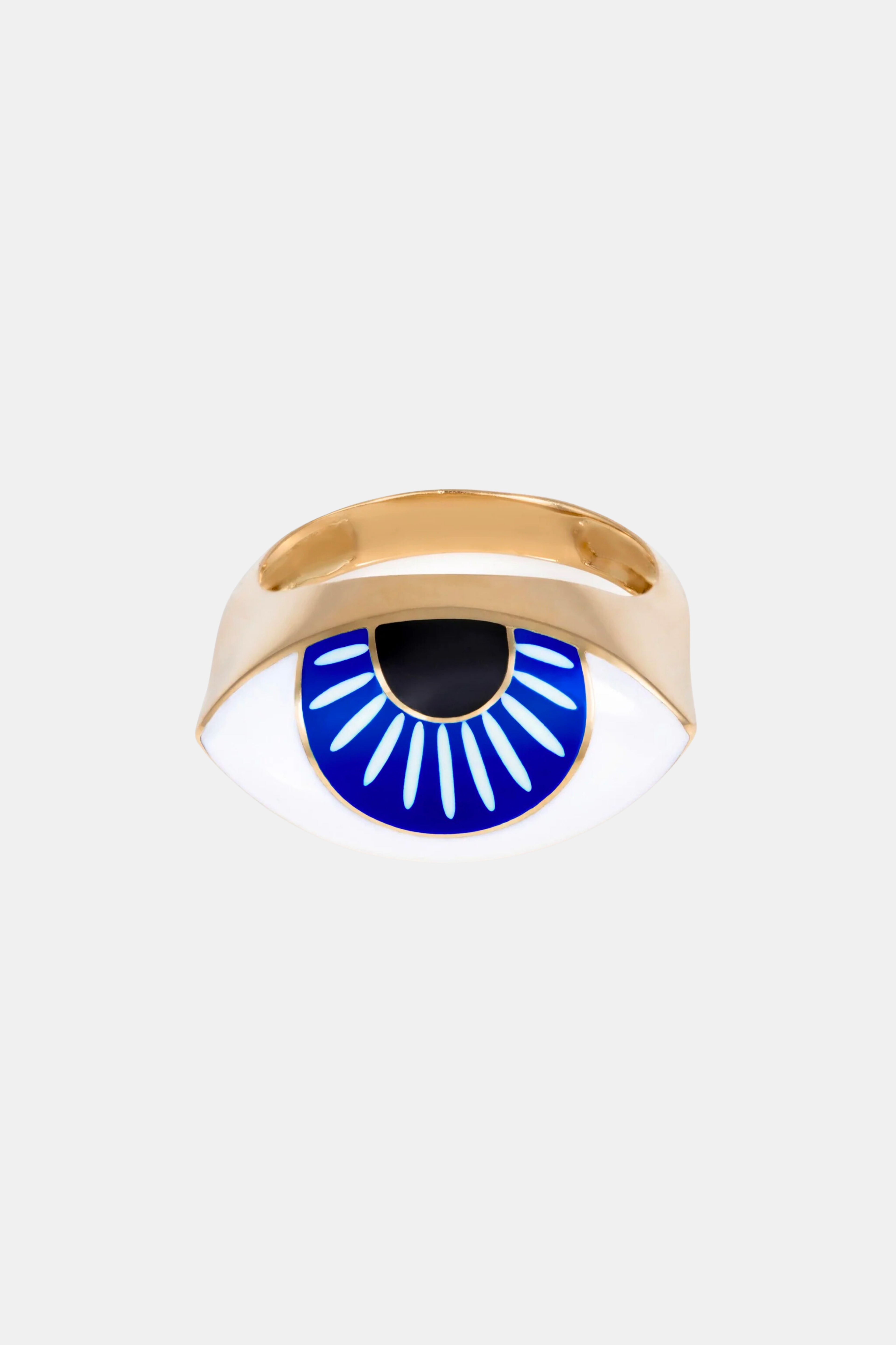 Aqua Eye Enamel Pinkey Ring