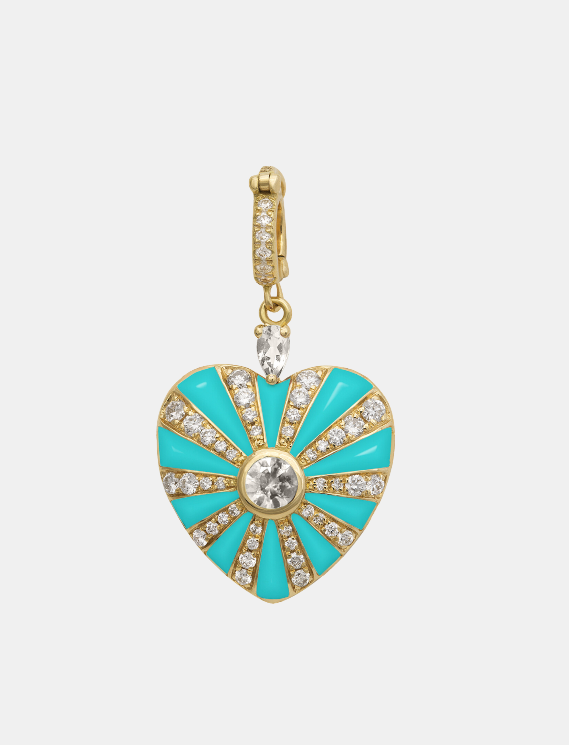 Small Mila Heart Pendant with Turquoise Enamel