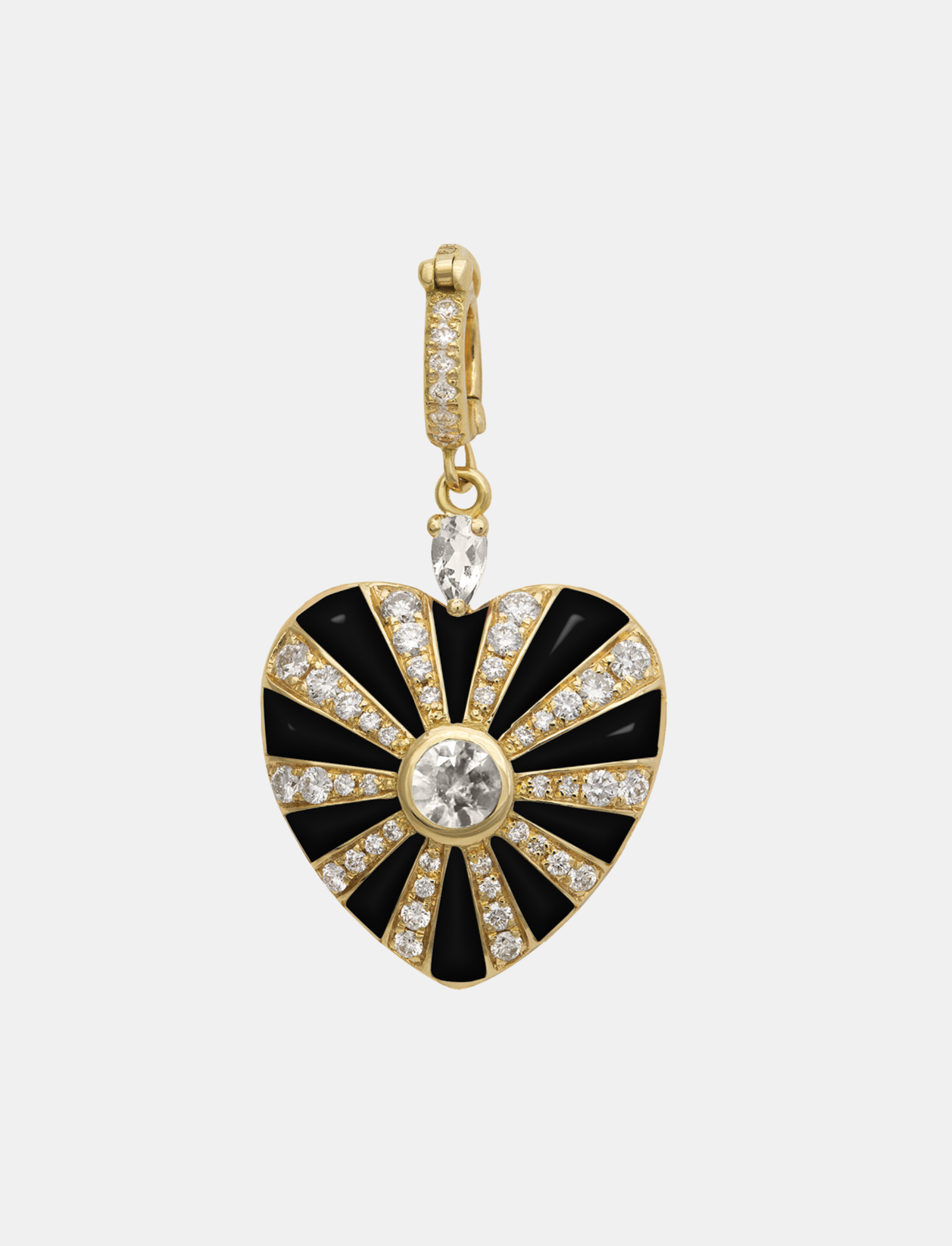 Small Mila Heart Pendant with Black Enamel