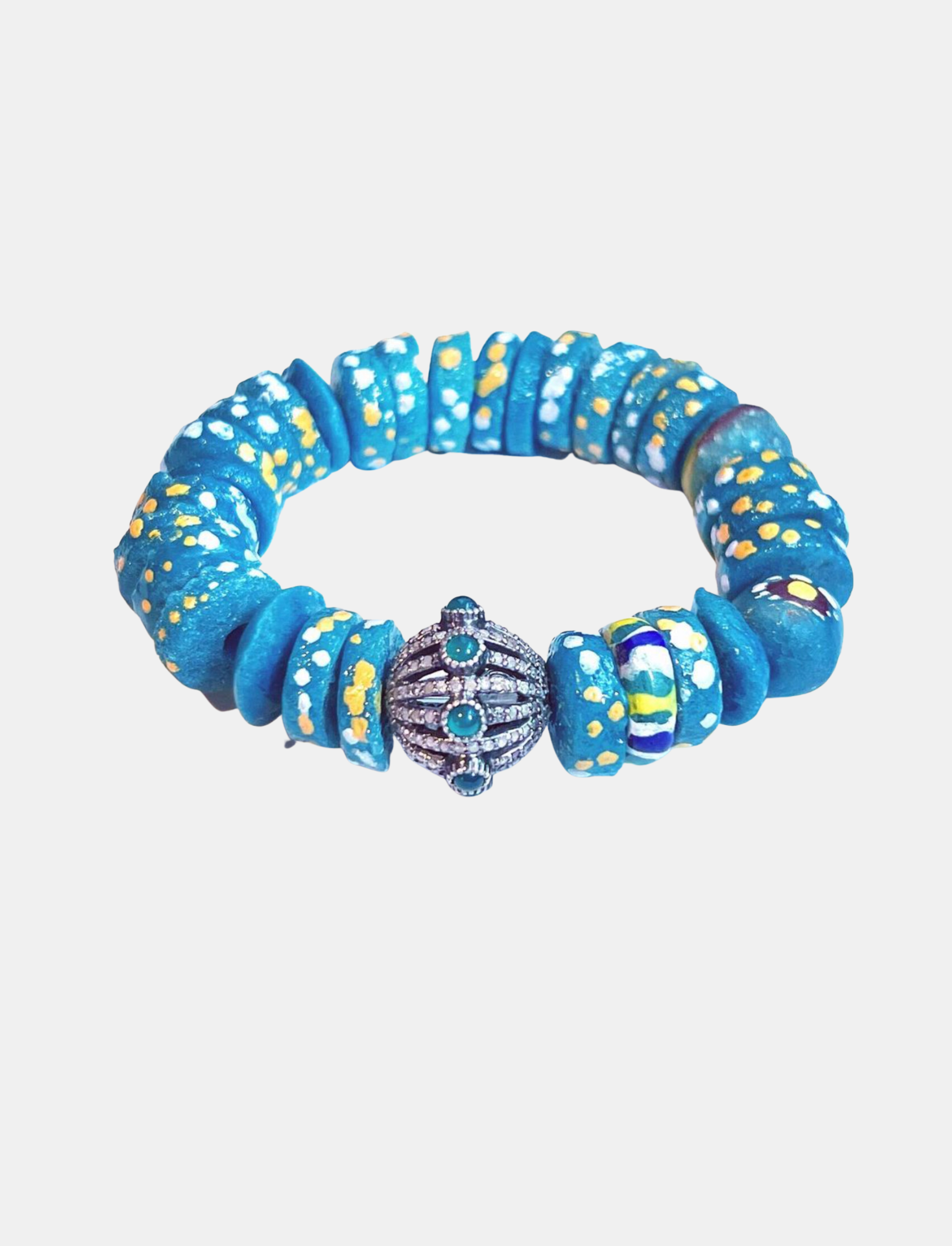 Teal Diamond Dome Bracelet