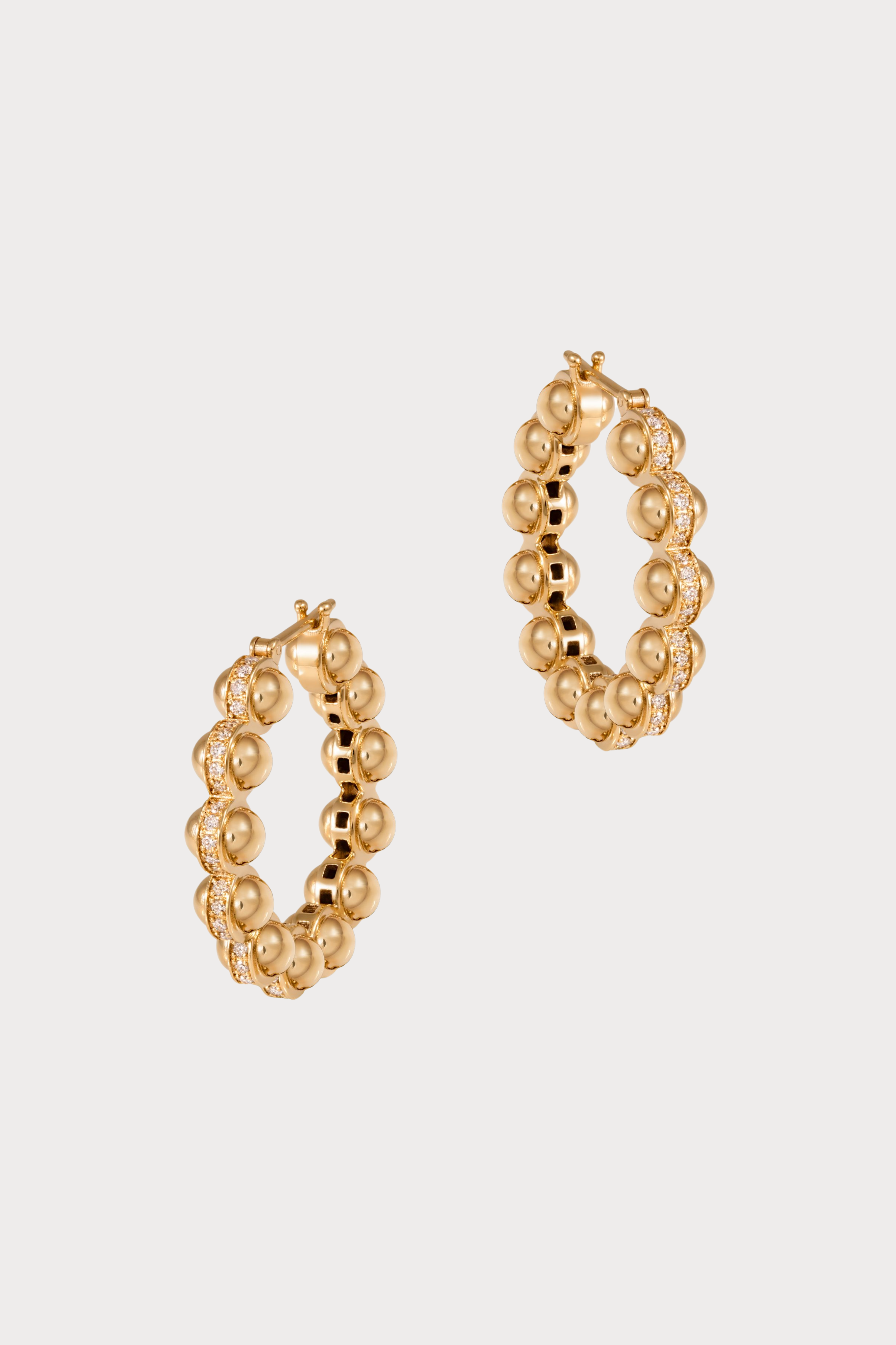 Gold Atom Earrings Size 4