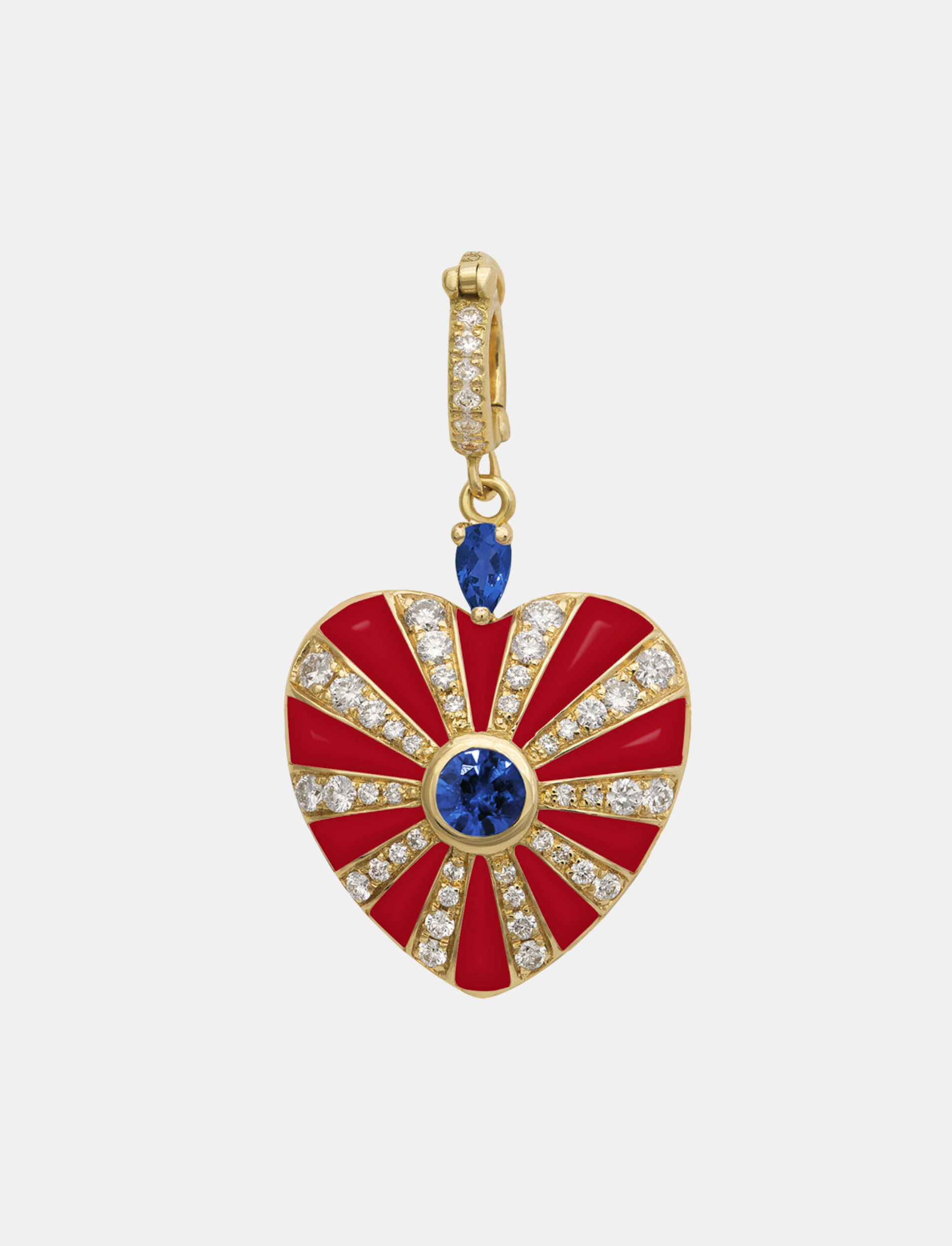 Small Mila Heart Pendant with Red Enamel