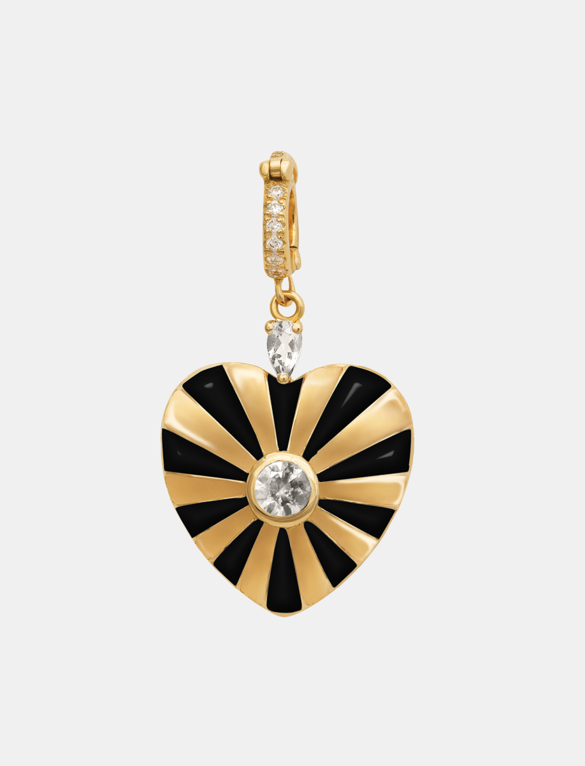 Mila Heart Pendant with Black Enamel